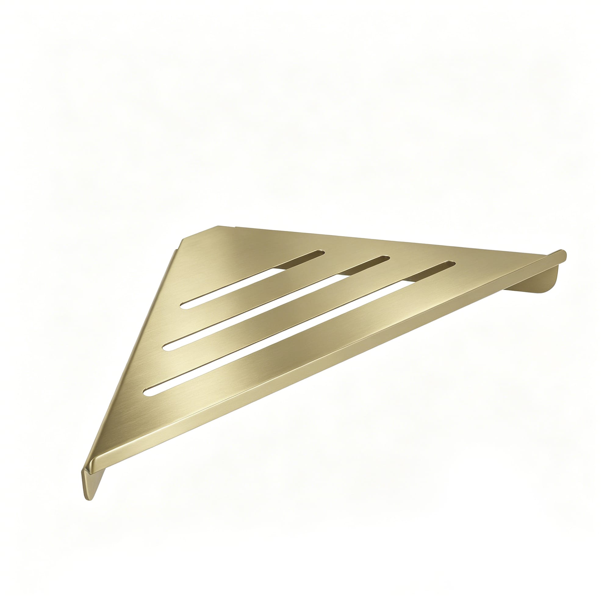 BWE Elegant Aura Brushed Gold Stainless steel Wall mount Corner Bathroom Shelf ( 12-in x 0.6-in x 7.58-in ) #A-91060-BG