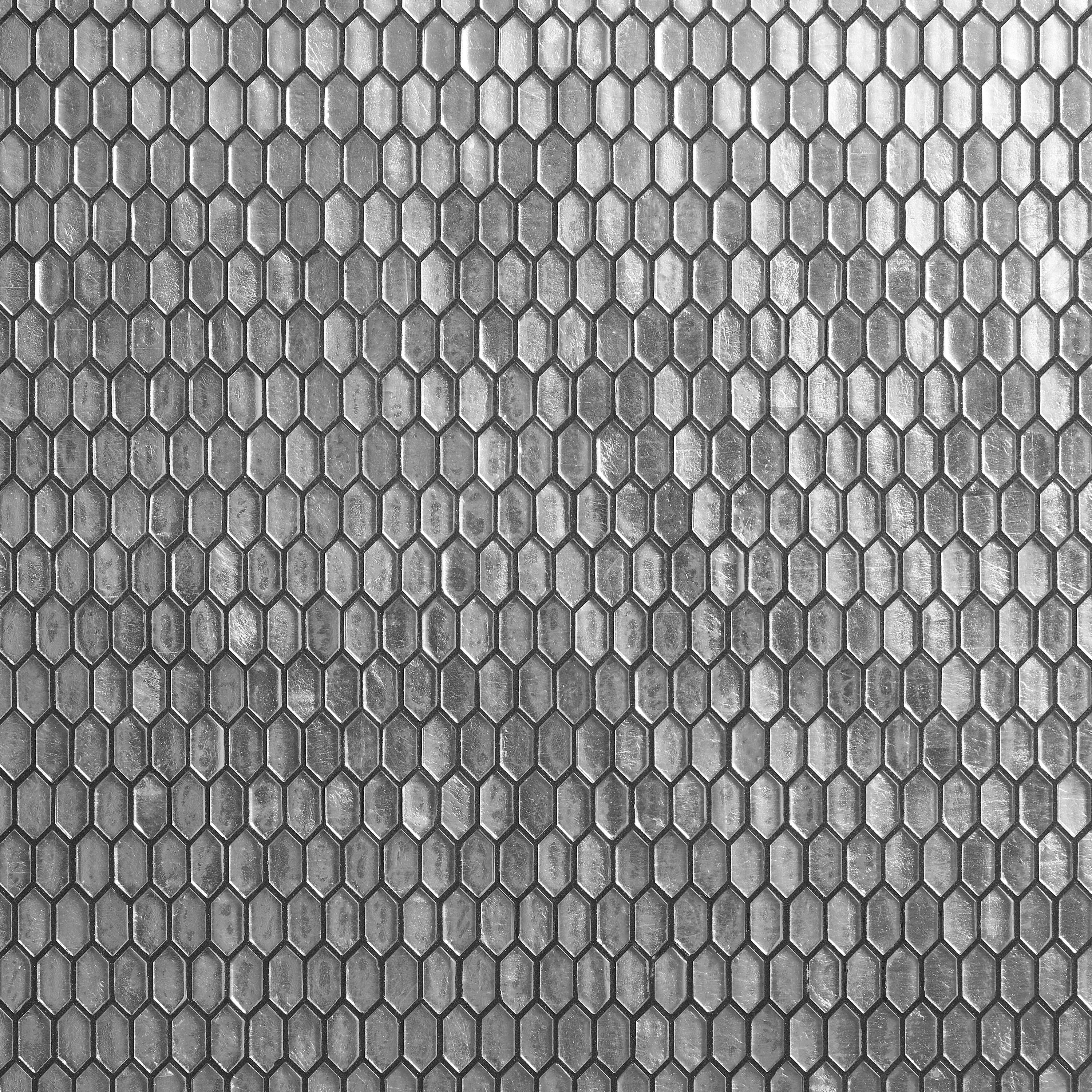 Artmore Tile EXT3RD108427 Flicker Silver 11-in x 11-in Polished Glass Hexagon Mosaic Wall Tile (0.94-sq. ft/ Piece)