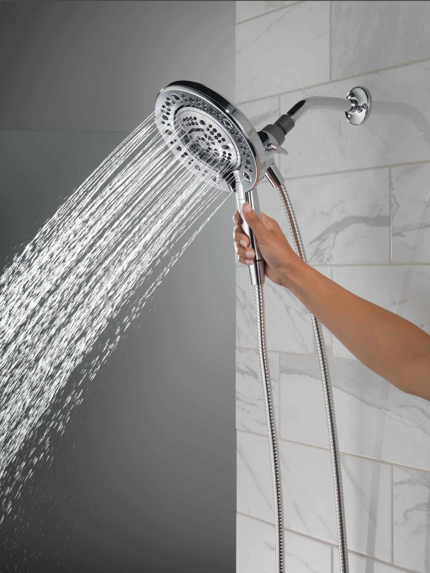 Delta In2ition Chrome Round Dual/Combo Shower Head 1.75-GPM (6.6-LPM ...