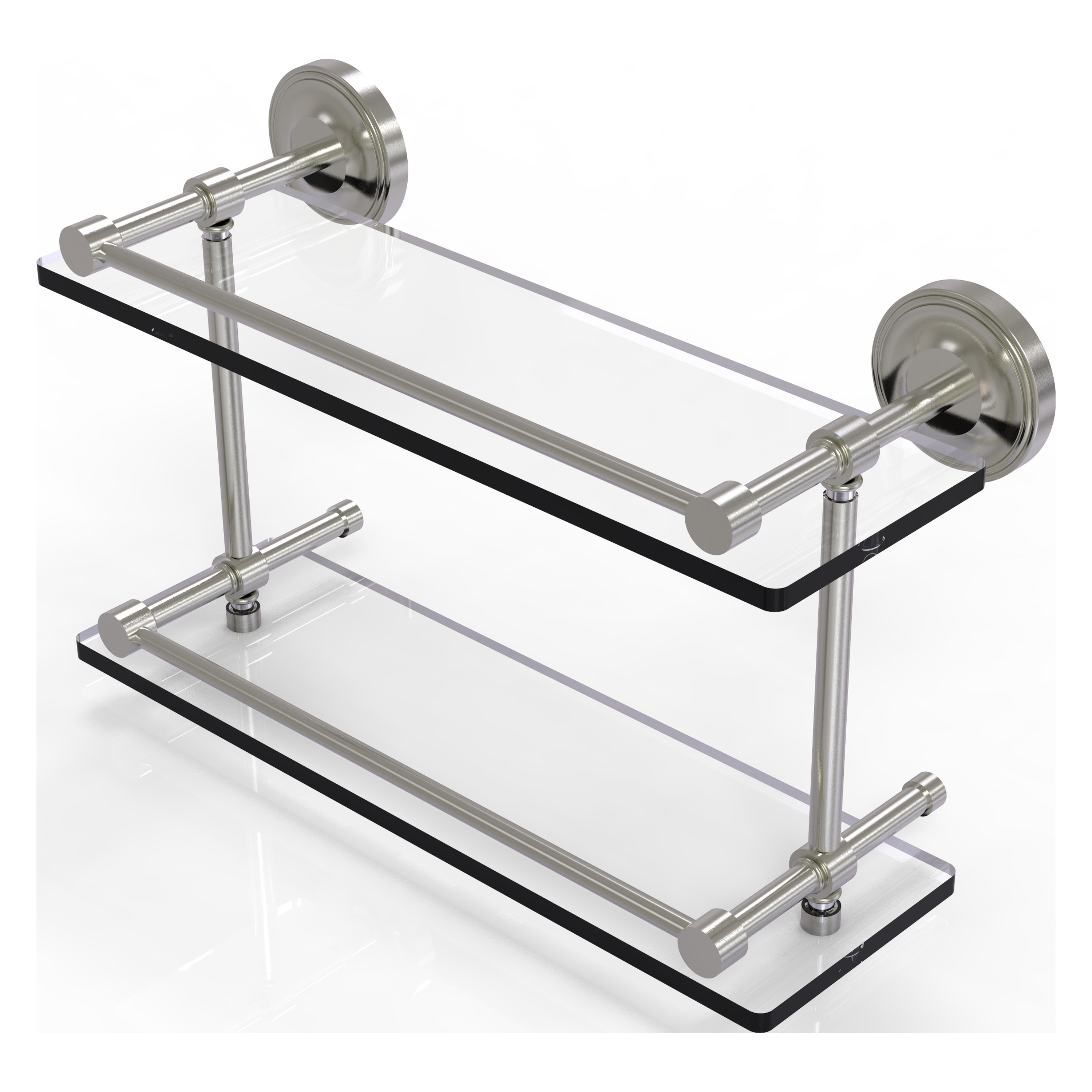 Allied Brass PRBP-2/16-GAL-SN Prestige Regal Satin Nickel 2 -Tier Wall mount Bathroom Shelf ( 16-in x 8-in x 5-in )
