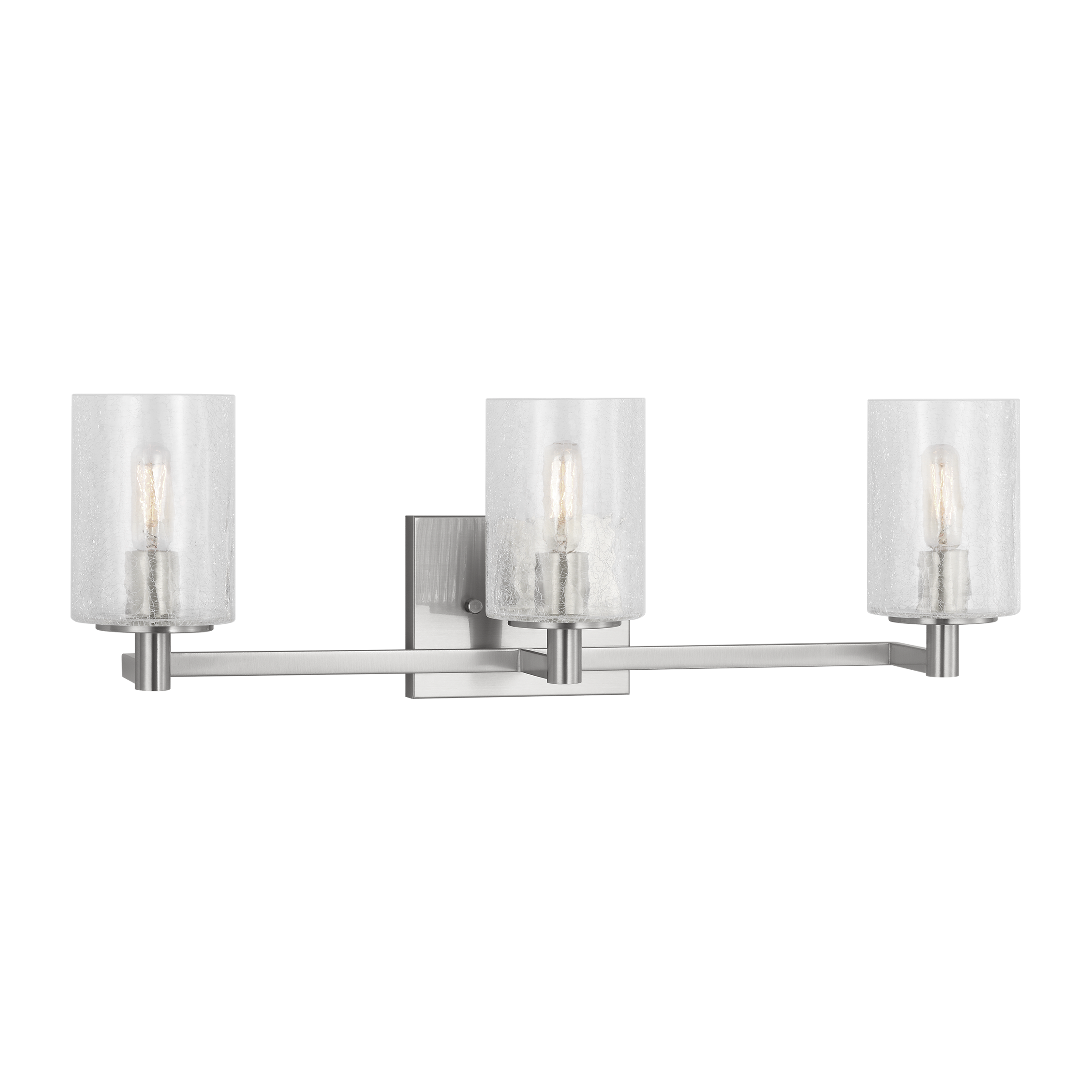 Generation Lighting GLV1033EN/BS Parker 24.625-in 3 -Light Brushed Steel Transitional Vanity light