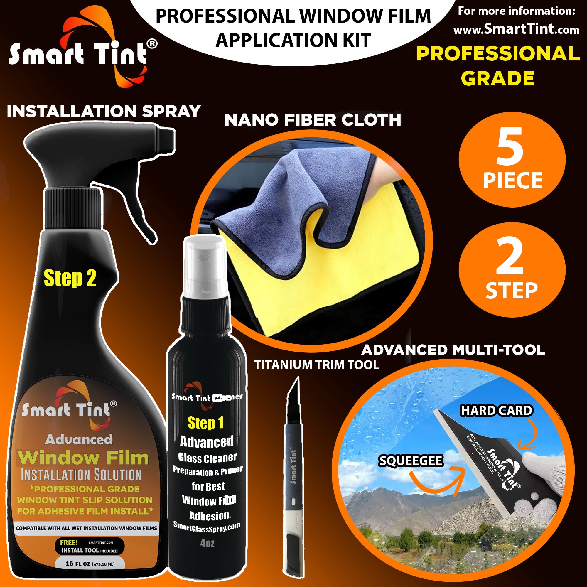 Smart Tint PROWTAK-5-LW 12-in x 12-in Clear Glare-control Window Film Kit (5-Pack)