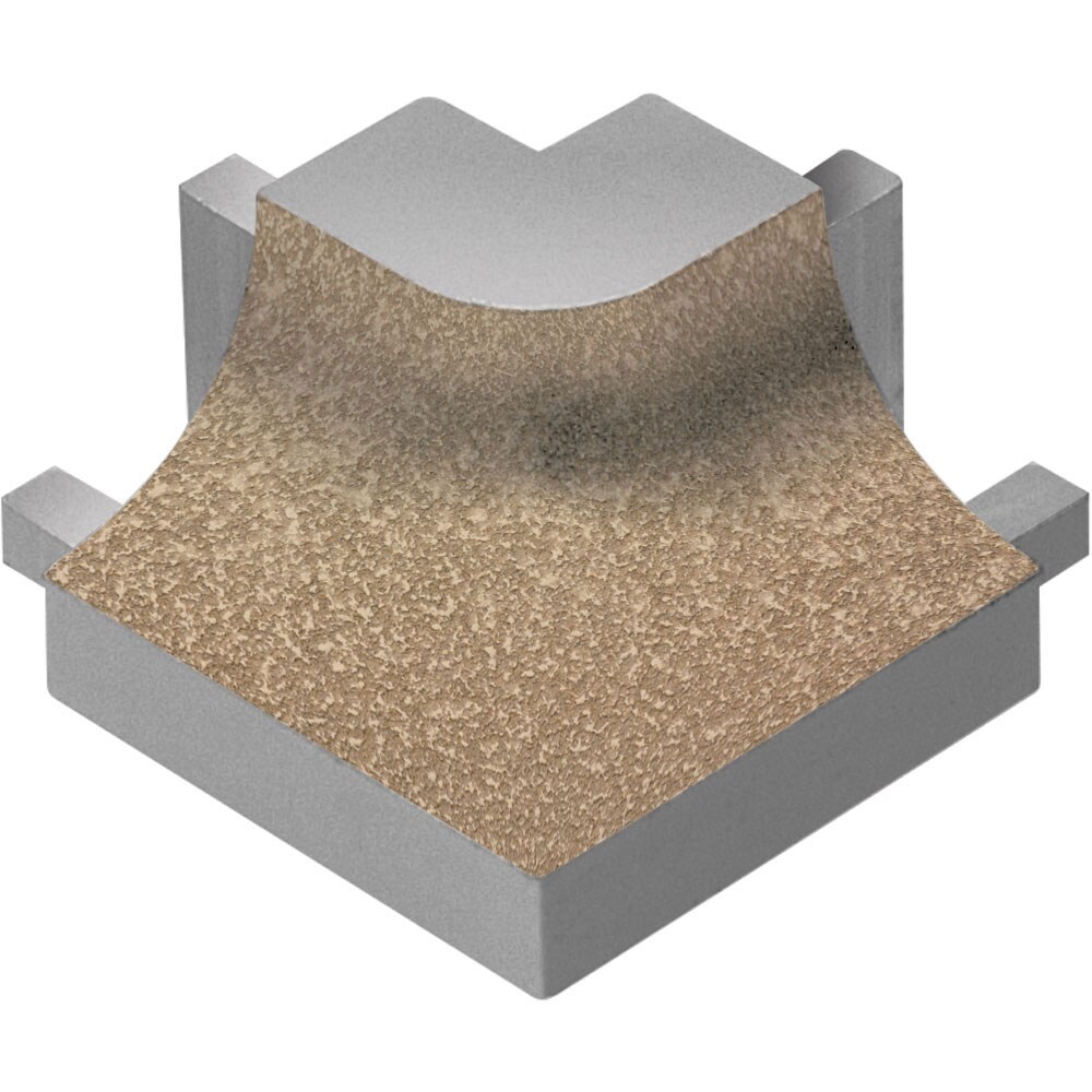 Schluter Systems E90/AHK1S/TSB Dilex-AHK 0.5-in W x 1-in L Beige textured color-coated aluminum Aluminum Outside corner Tile Edge Trim