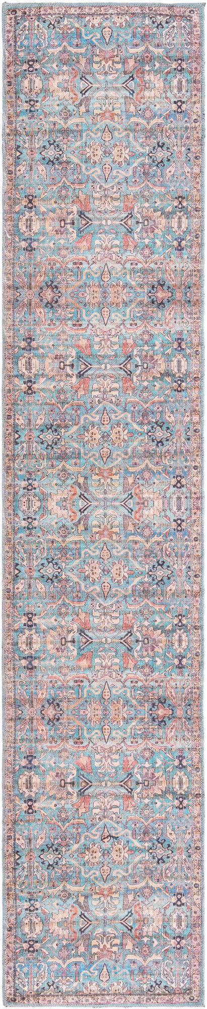 Blue Flat Woven Reversible Runner Rug