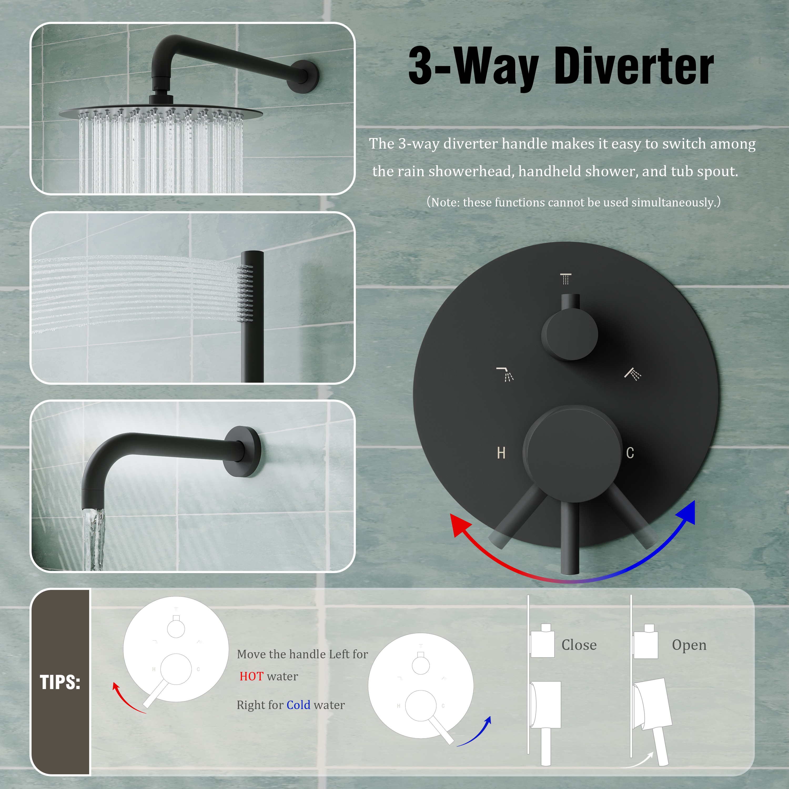 WELLFOR QJ-C-117933NG Showerhead-Bar-Panels - View #5