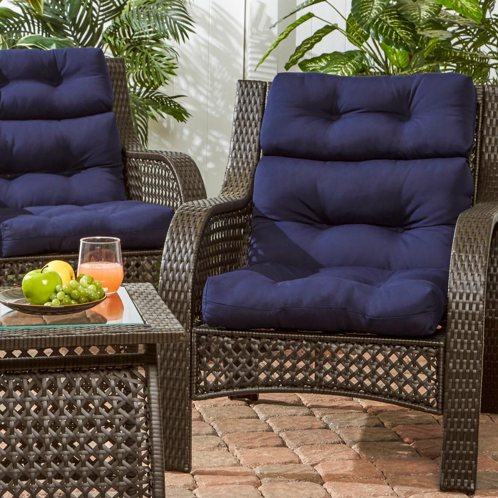 Greendale Home Fashions 20-in x 22-in 2-Piece Navy High Back Patio ...