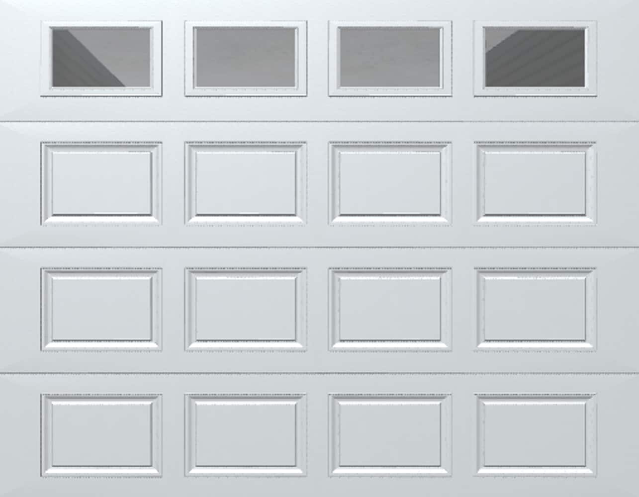 Wayne Dalton WD8000CWC97 Classic Steel Model 8000 9-ft x 7-ft White Single Garage Door with Windows