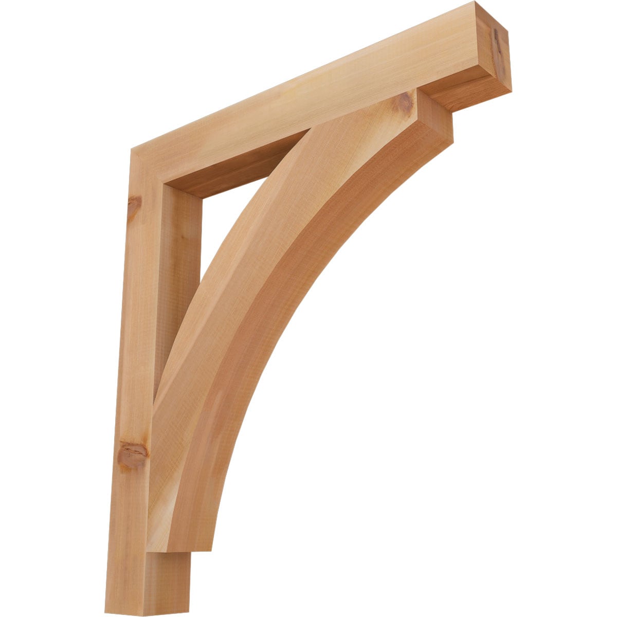 Ekena Millwork BKT04X30X34THR05SWR Thorton block smooth 3-1/2-in x 30-in x 34-in Western red cedar Brown Wood Standard bracket