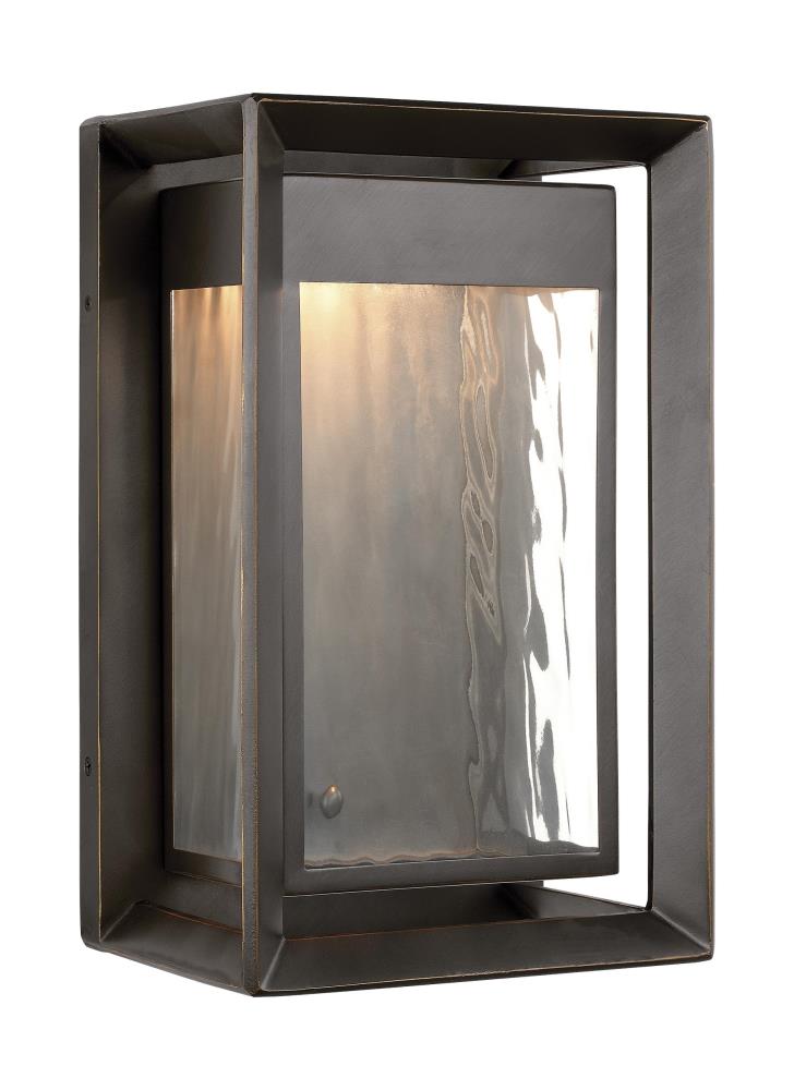 Antique Bronze Wavy Glass Dimmable Rectangular Lantern