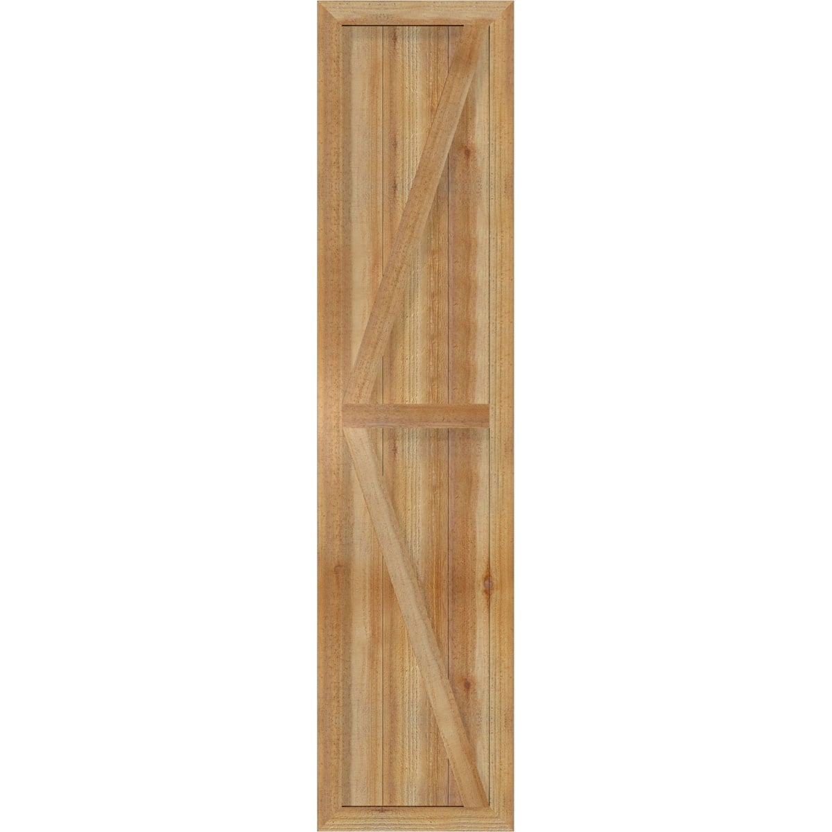 Ekena Millwork RBF06Z16X068RWR 16.125-in W x 68-in H Unfinished Paintable/Stainable Board and batten Framed with z-bar Wood Exterior Shutters ( 2 -Pack )