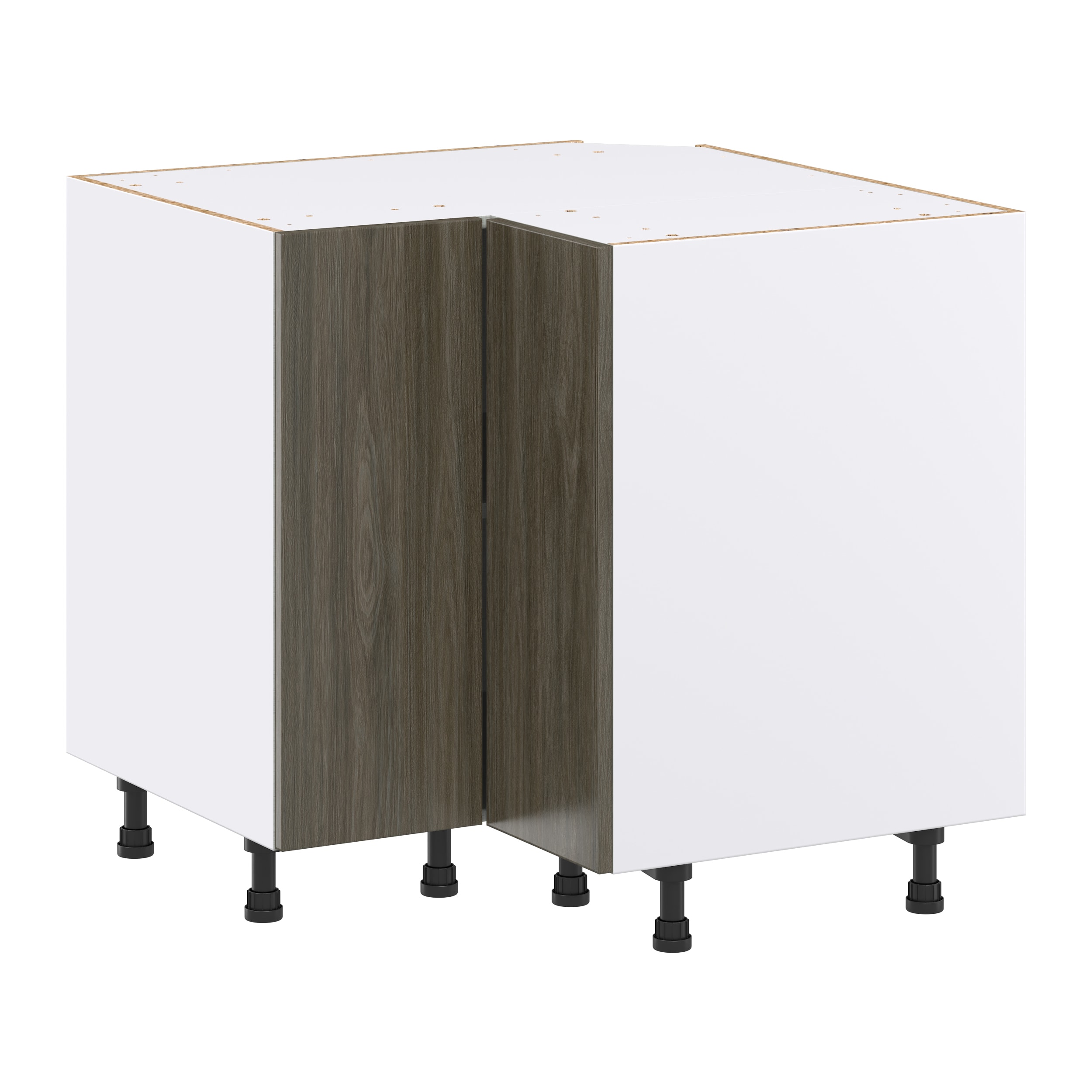Hugo&Borg Lasalle 36-in W x 34.5-in H x 36-in D Bright White Slab Blind Corner Base Fully Assembled Cabinet (Flat Panel Slab Style)