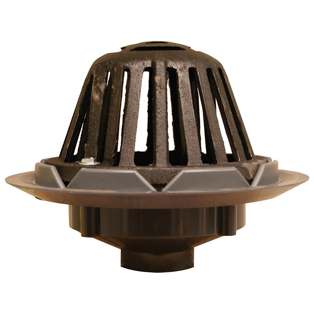 Jones Stephens R18005 3 PVC Roof Drain with Cast Iron Dome