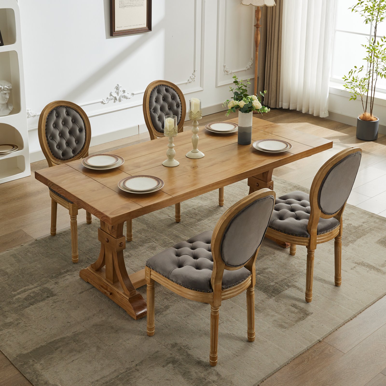 Hrinhom HC-W7004-GRAY Dining-Chairs - View #4
