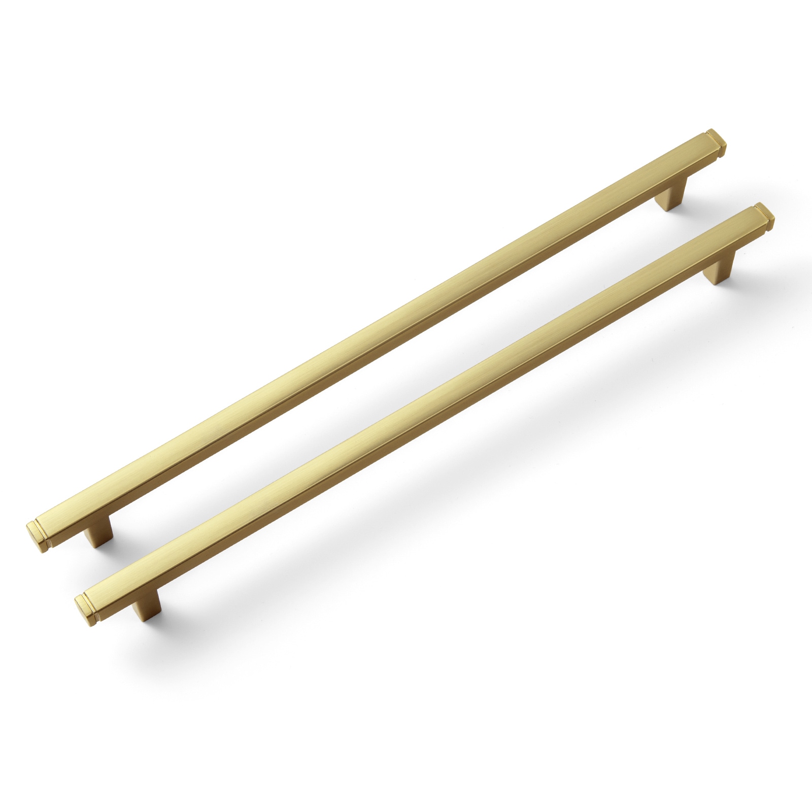 Miaokesen 1814XT-256 10-1/16-in , 256mm Center to Center Dark Brushed Brass Rectangular Bar Drawer Pull 6 -Pack