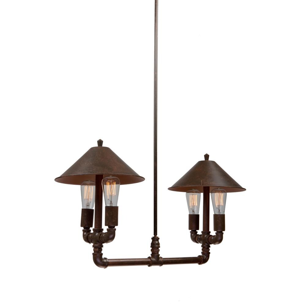 ARTCRAFT AC10644RU Revival 4-Light Brown Industrial Dry rated Chandelier