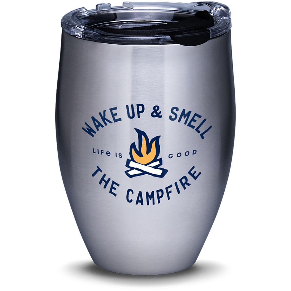 Life Is Good Wake Up Campfire 30 oz Stainless Steel Tumbler with Lid