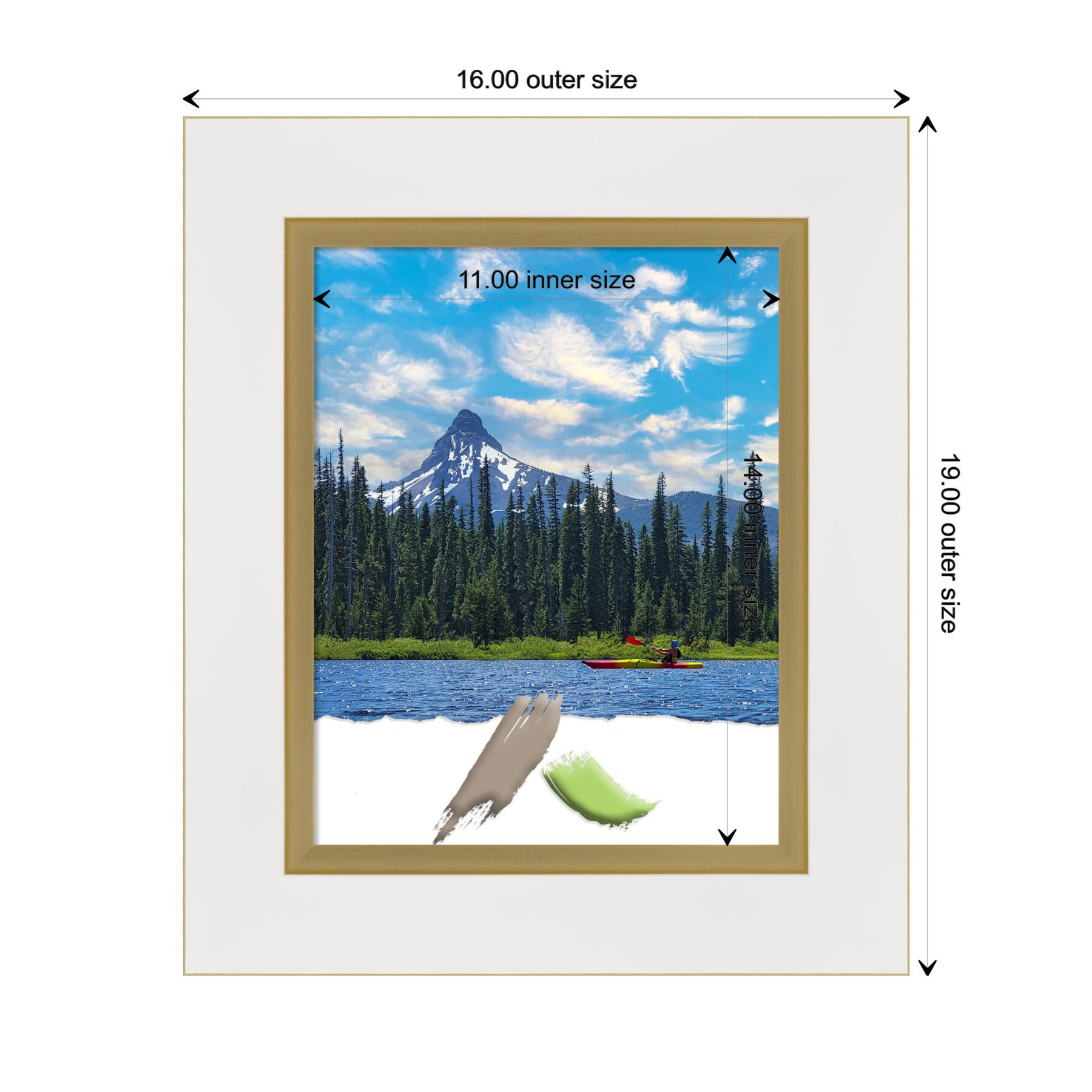 Eva White Gold Polystyrene Wall Picture Frame 11x14