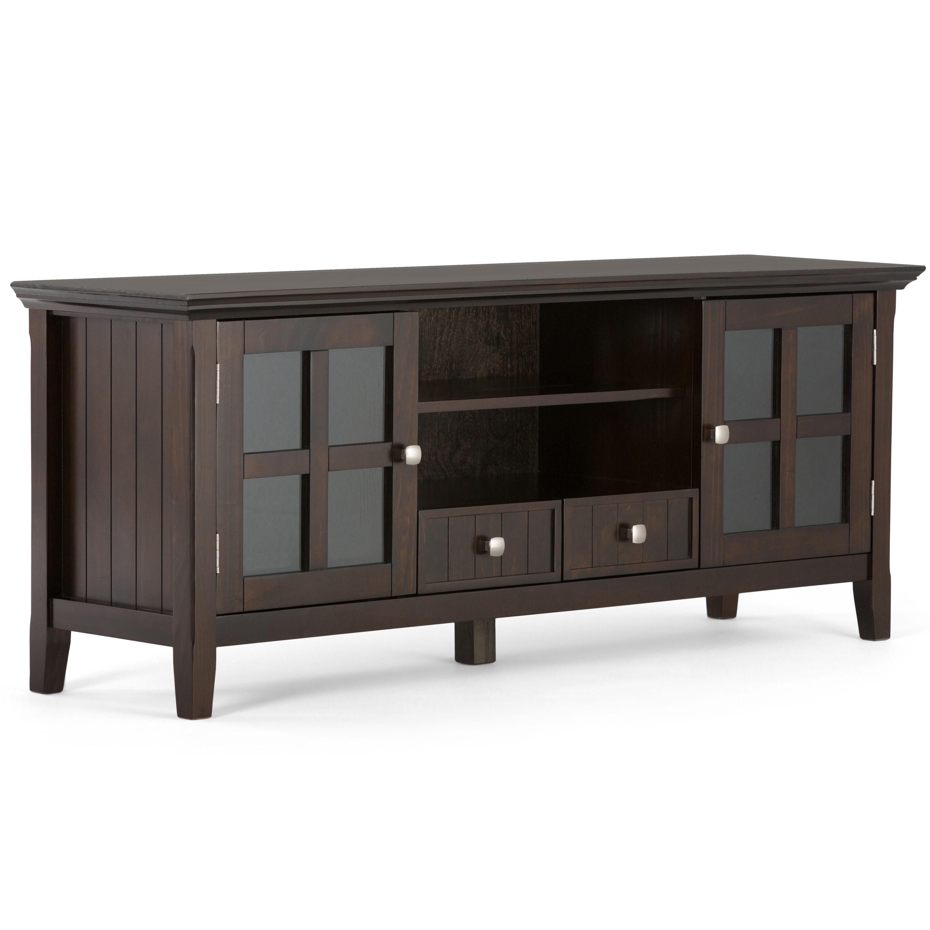 Simpli Home AXCRACA60-BRU Acadian Transitional Brunette Brown TV stand ( Accommodates TVs up to 65-in )