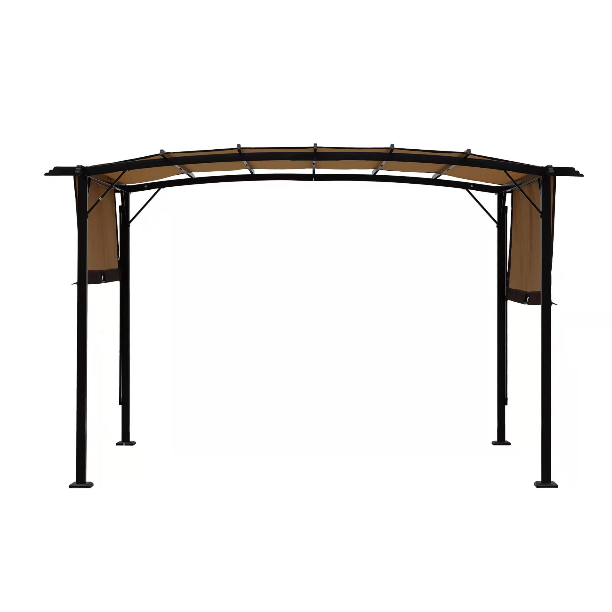 Maocao Hoom JLH2HDAW 11-ft 7-in W x 8-ft 10-in L x 7-ft 6-in H Beige+Brown Metal Freestanding Pergola with Canopy