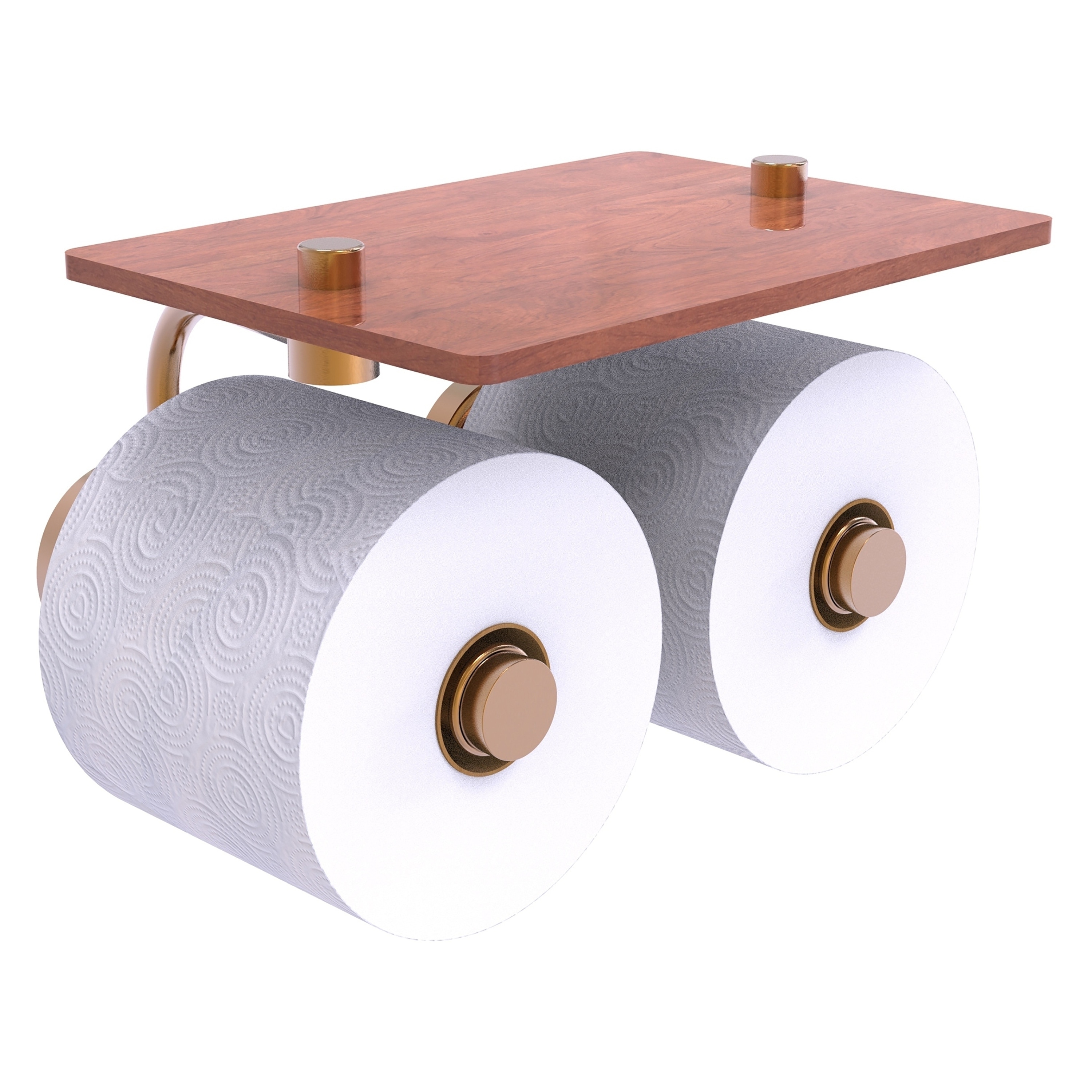 Allied Brass WP-24-2S-IRW-BBR Waverly Place Brushed Bronze Wall mount Double post Toilet Paper Holder 2 -Rolls with Storage