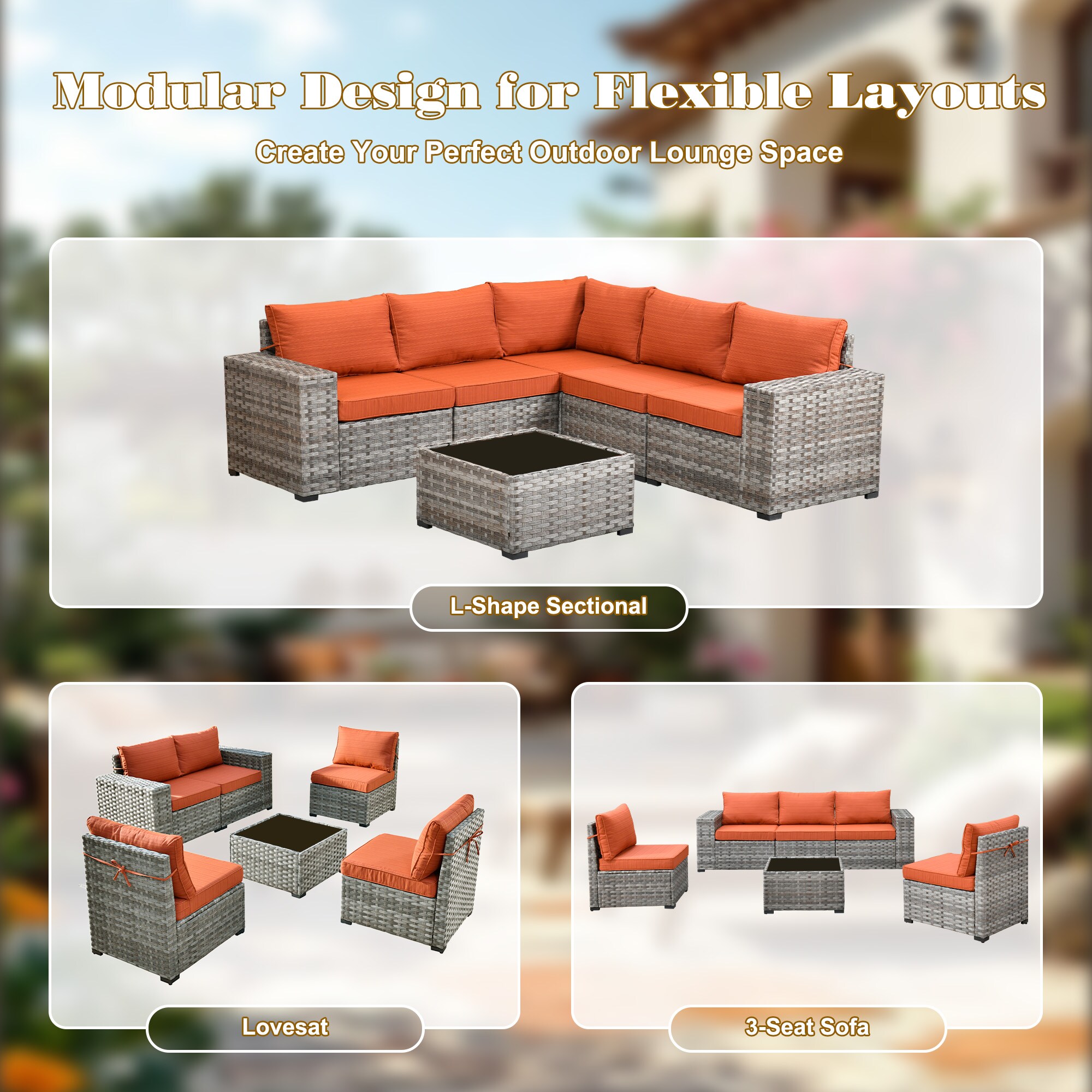 Pouuin SCFPBBR8-9 Patio-Sofas-Daybeds - View #9
