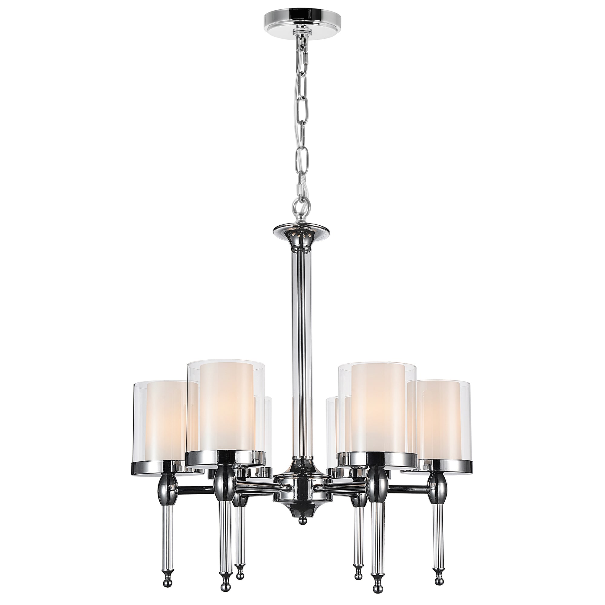 CWI Lighting 9851P22-6-601 Maybelle 6 -Light Chrome Modern/contemporary For Use in Bathrooms, Bedrooms, Dining Rooms, Foyers, Kitchens, Living Rooms Chandelier