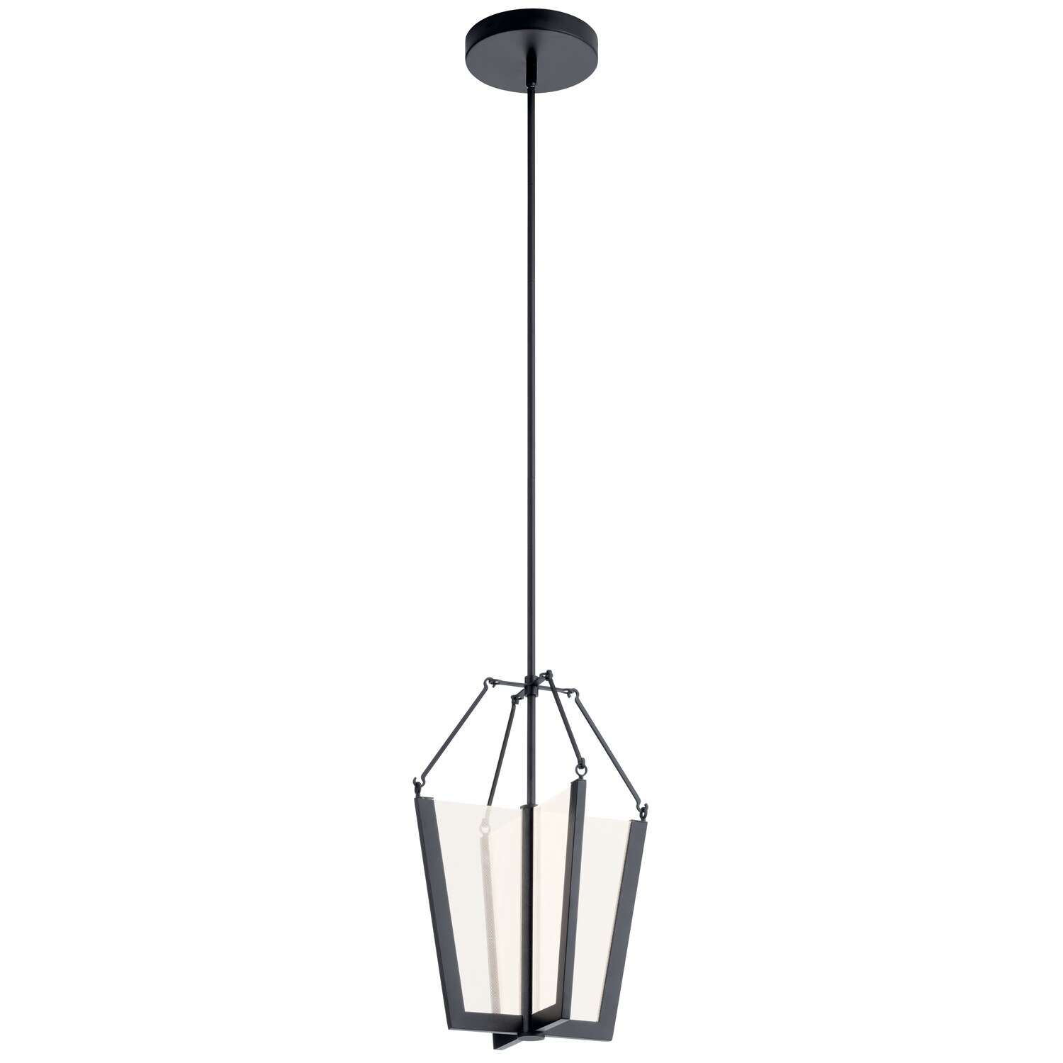 Kichler 52291BKLED Calters 1 -Light Black Modern/contemporary Lantern Integrated LED Medium Hanging Pendant light