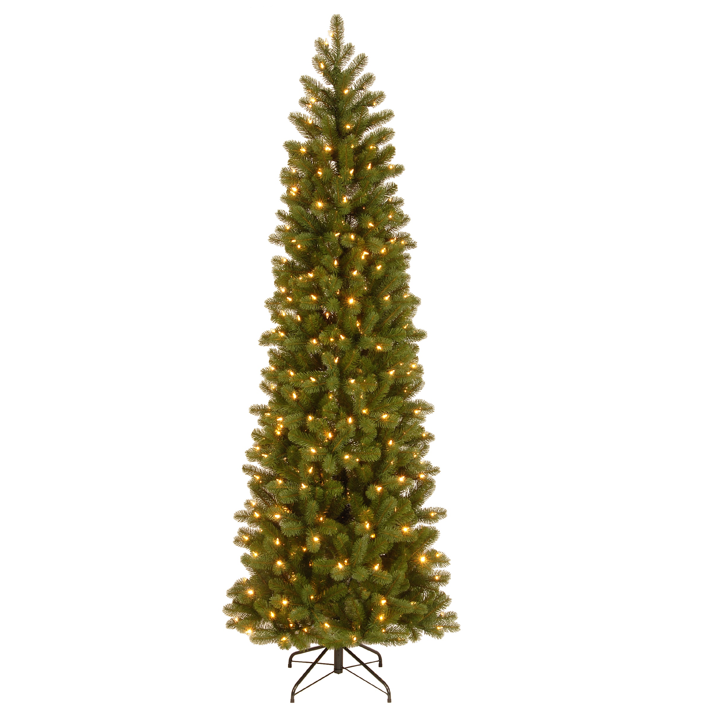 National Tree Company PEDD4-392D-75 7.5-ft Douglas fir Pre-lit Slim Artificial Christmas Tree LED Lights
