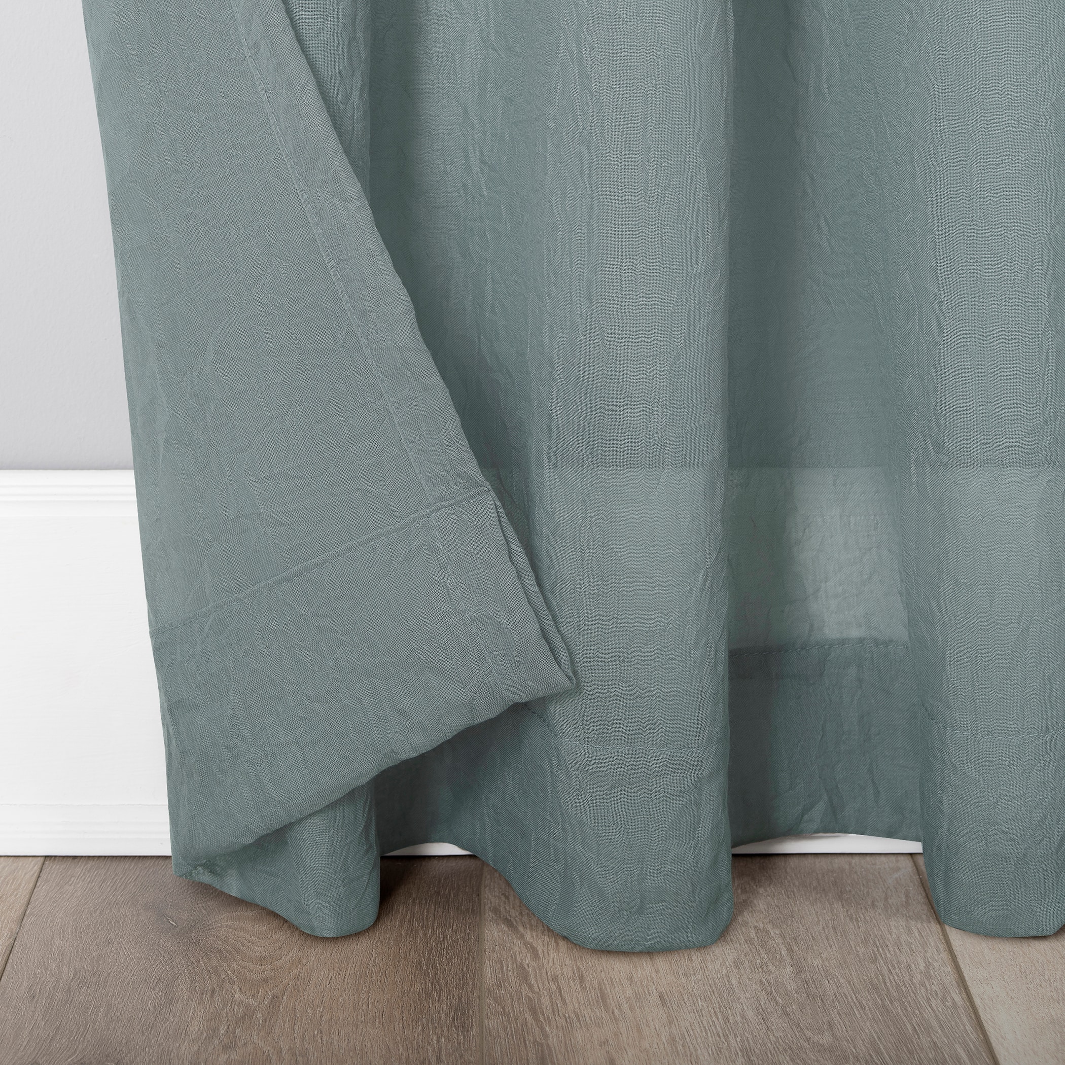 Harbor Blue 95" Sheer Polyester Rod Pocket Curtain Panel