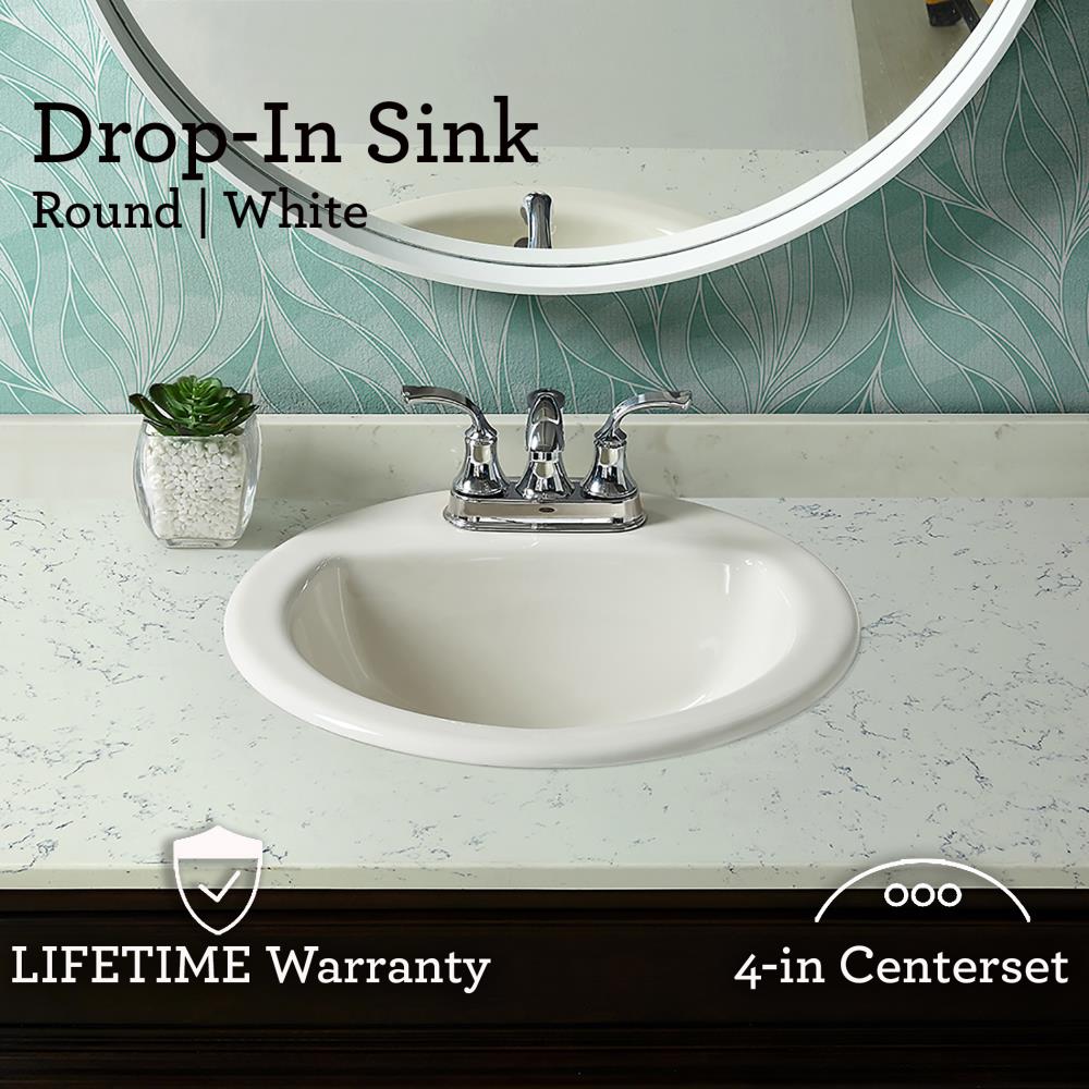 aquasource white drop-in oval bathroom sink