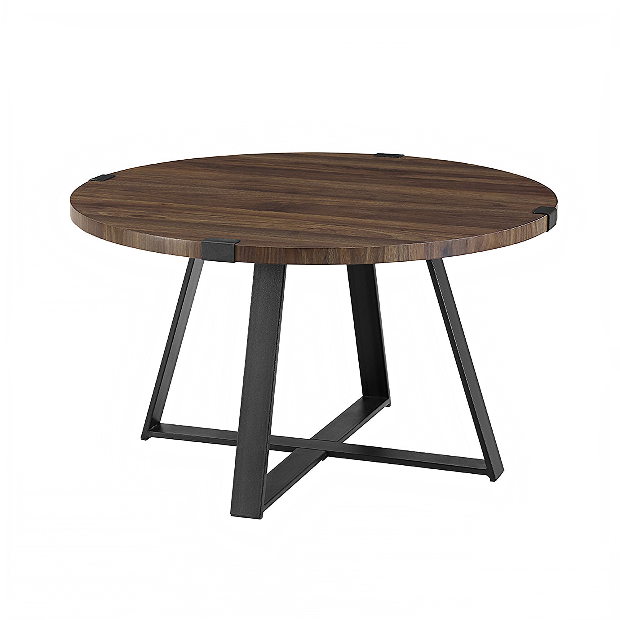 Walker Edison Dark Walnut Wood Veneer Rustic Coffee Table at Lowes.com