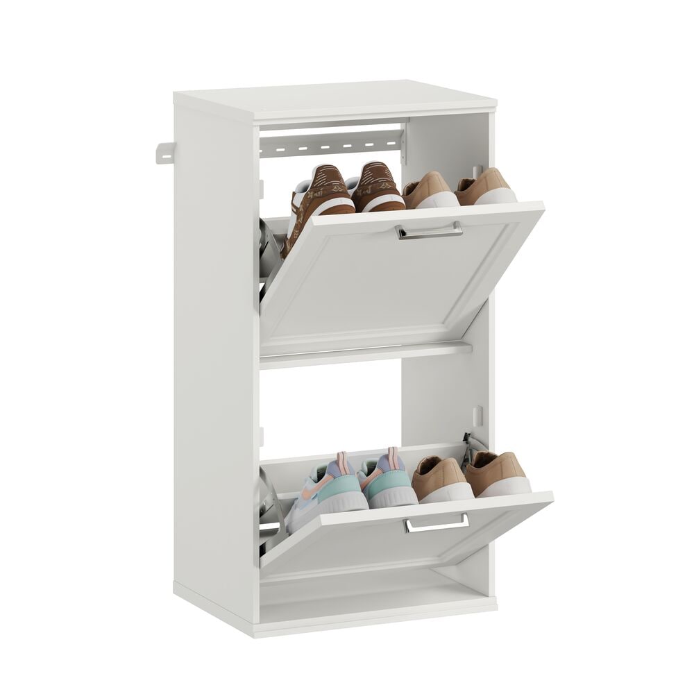 Style Selections Wilkes Shoe cabinet Tower unit White Solid Shelving Wood Closet System