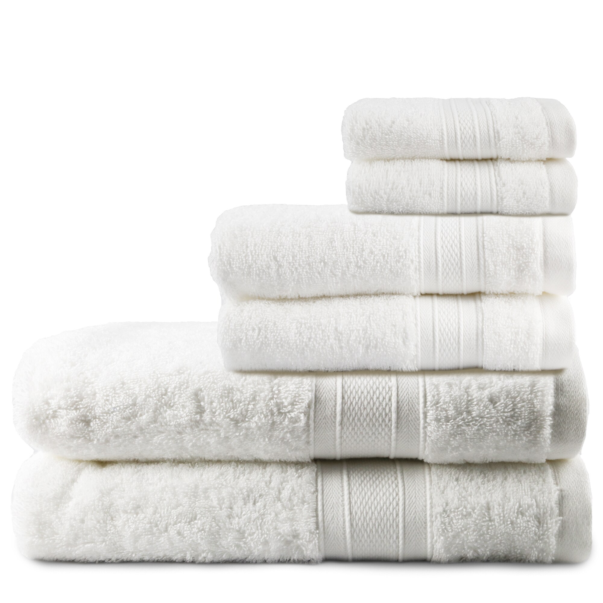 allen + roth 4-Piece White Cotton Hand Towel and Wash Cloth Set in the  Bathroom Towels department at