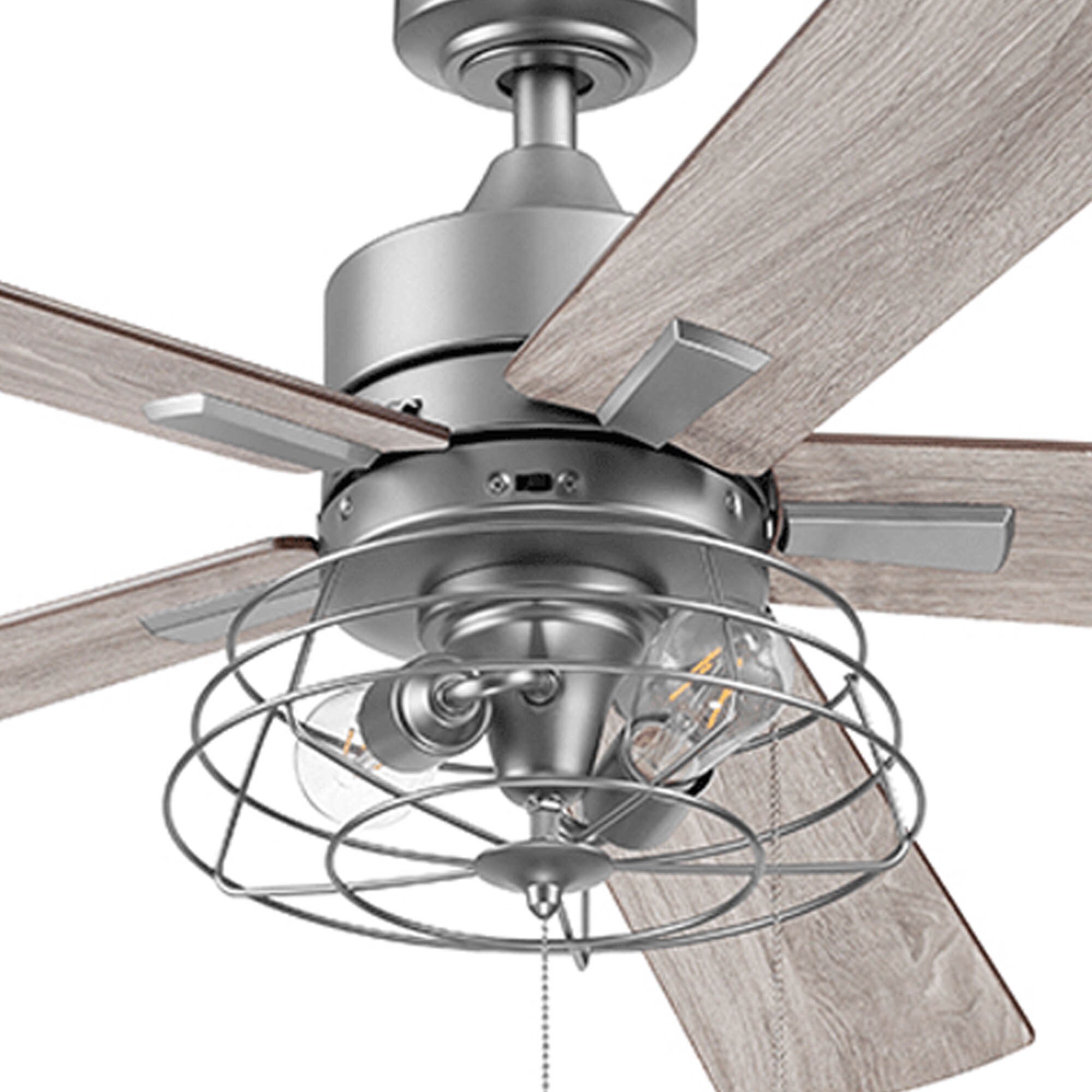 Marshall 52" Pewter Industrial Ceiling Fan with LED Light