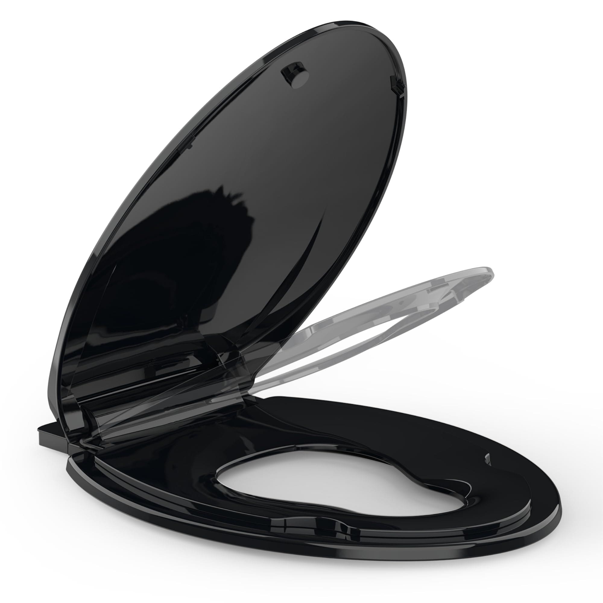 IdealHouse Soft Close Toilet Seat with Toddler Potty Seat 19 Inch Elongated No Wiggle Durable PP Easy Installation Easy Clean Black