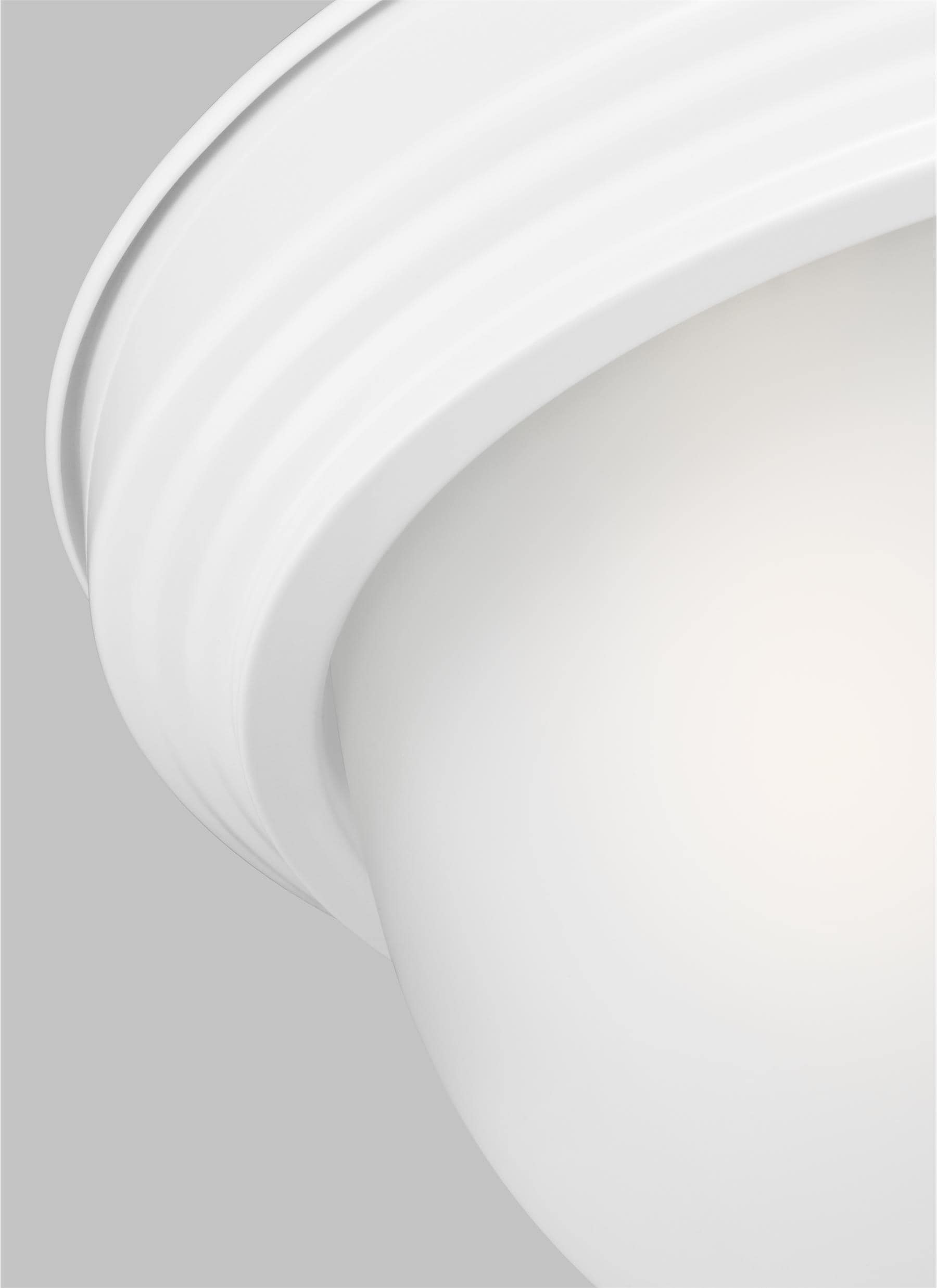 Transitional 14.5'' White Glass Bowl Flush Mount Ceiling Light