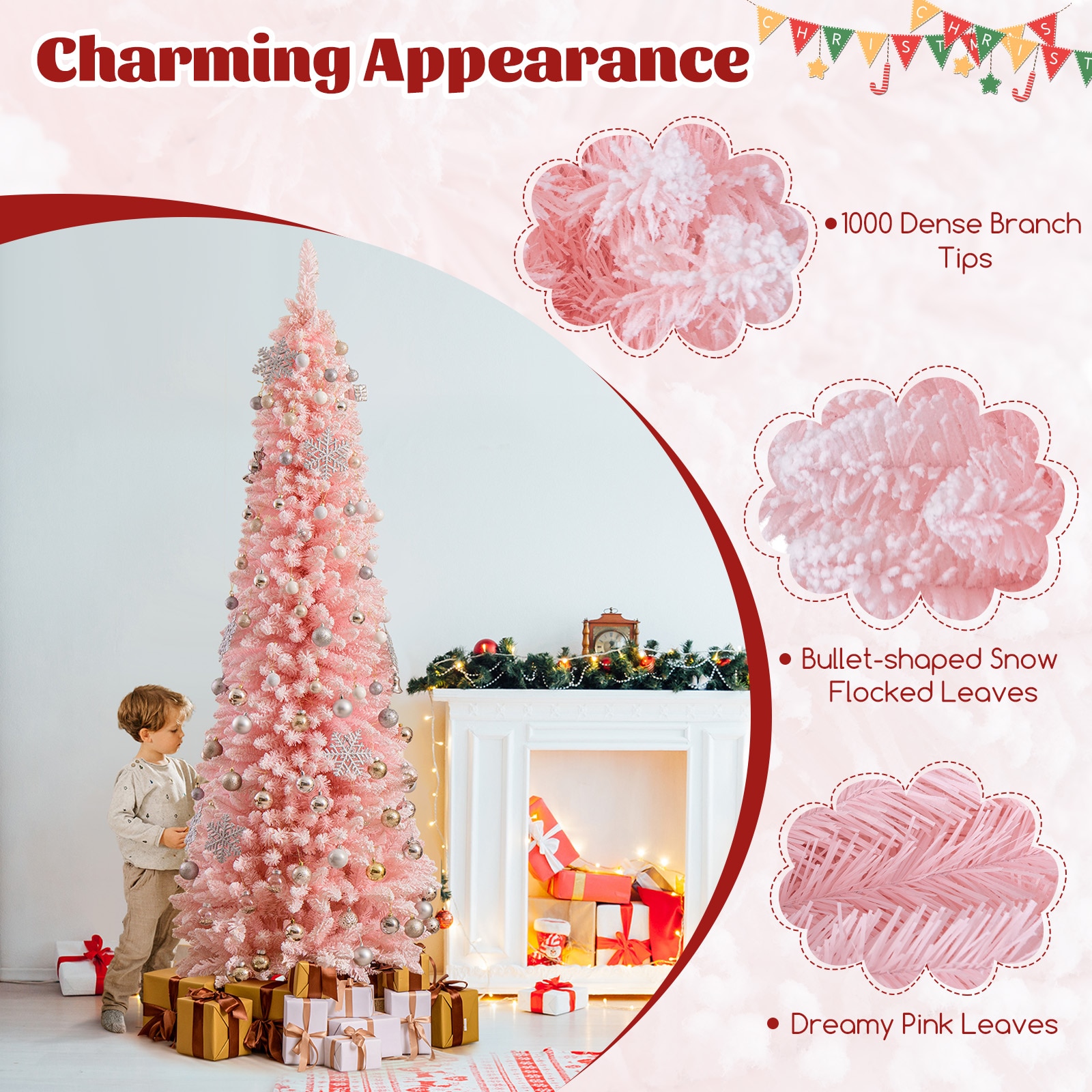 WELLFOR TX-HGY-10007US Artificial-Christmas-Trees - View #4