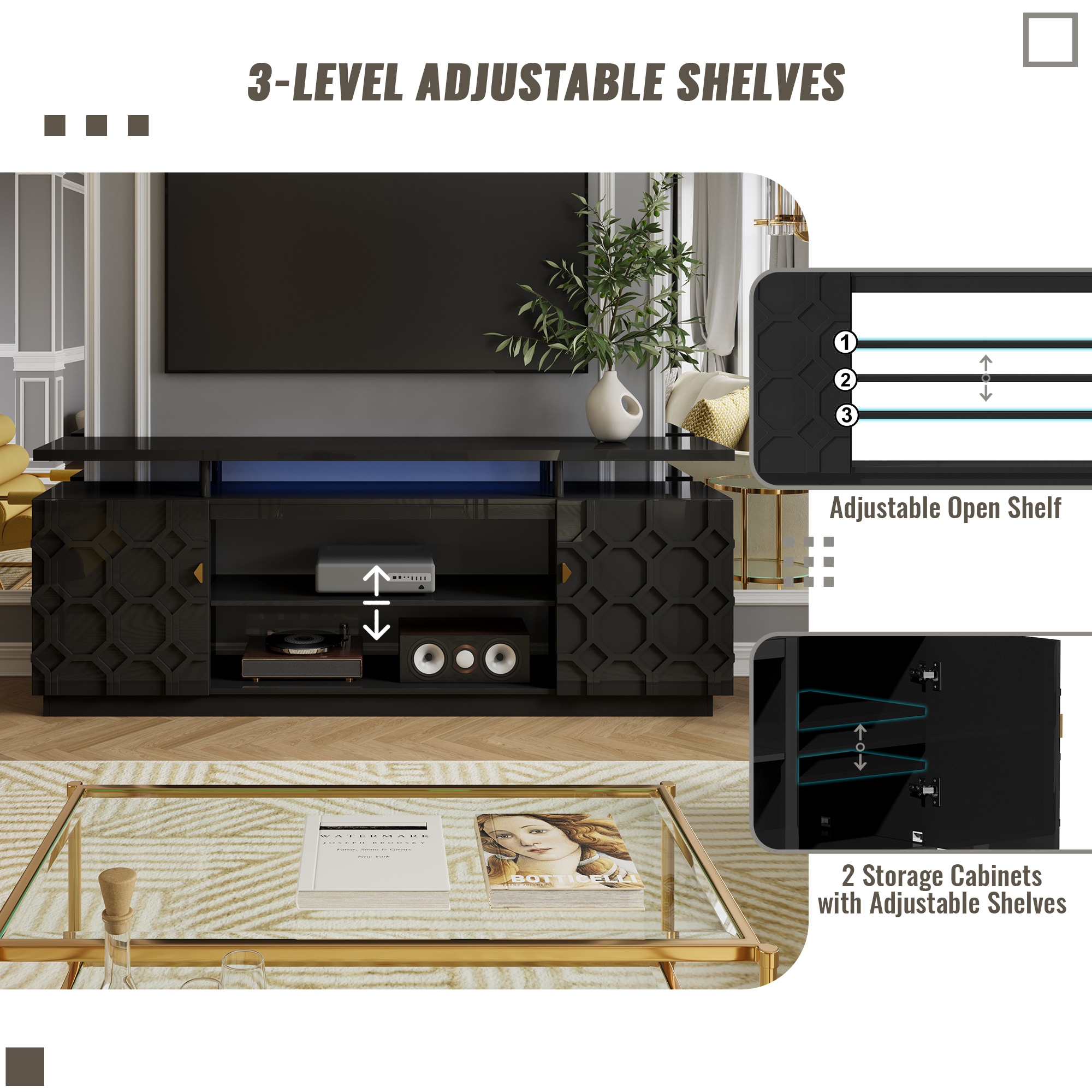 Clihome CL-TVLD36-BK Tv-Stands - View #12