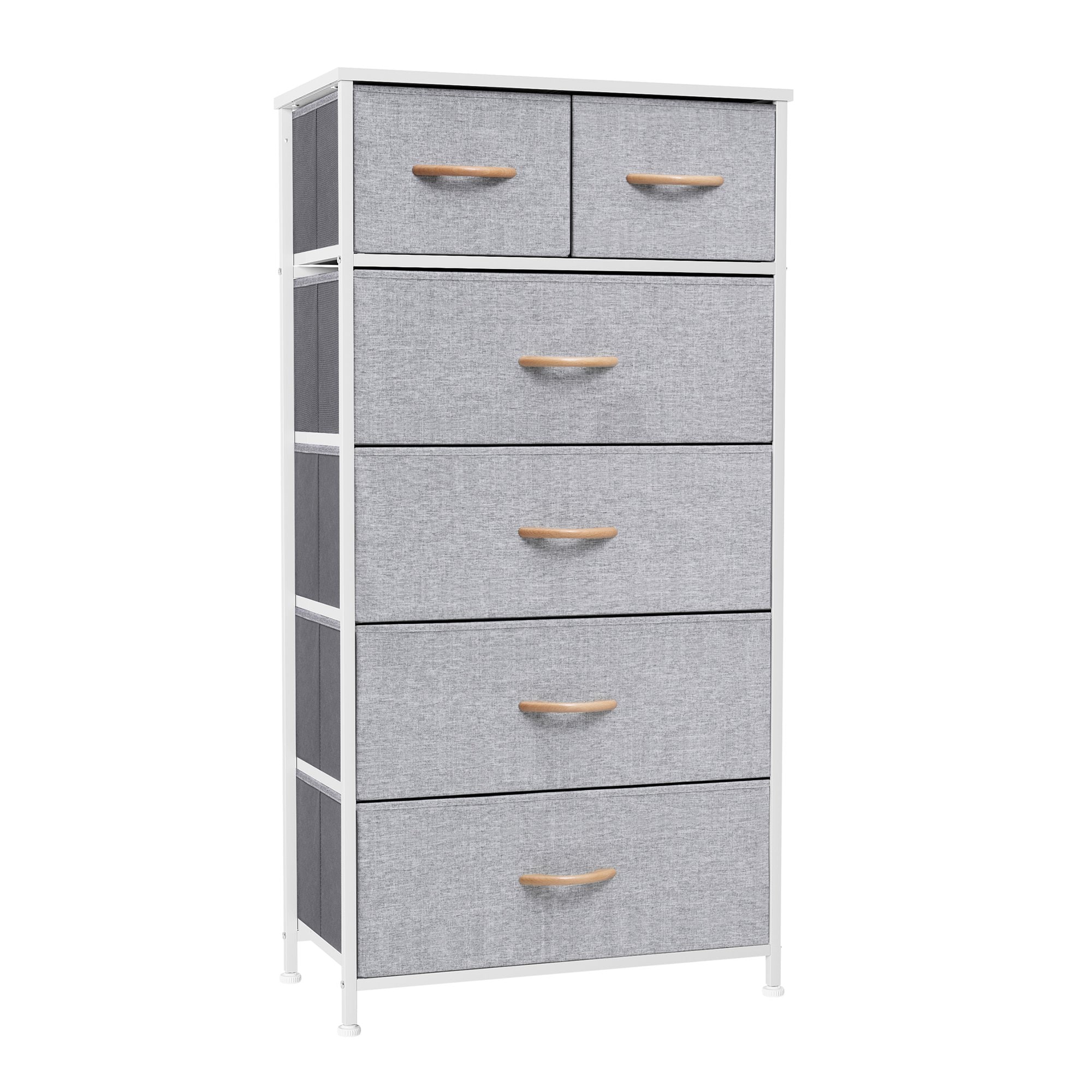 CloudFly CL-HD019LGY Dresser storage tower Light Gray 6 -Drawer Combo dresser