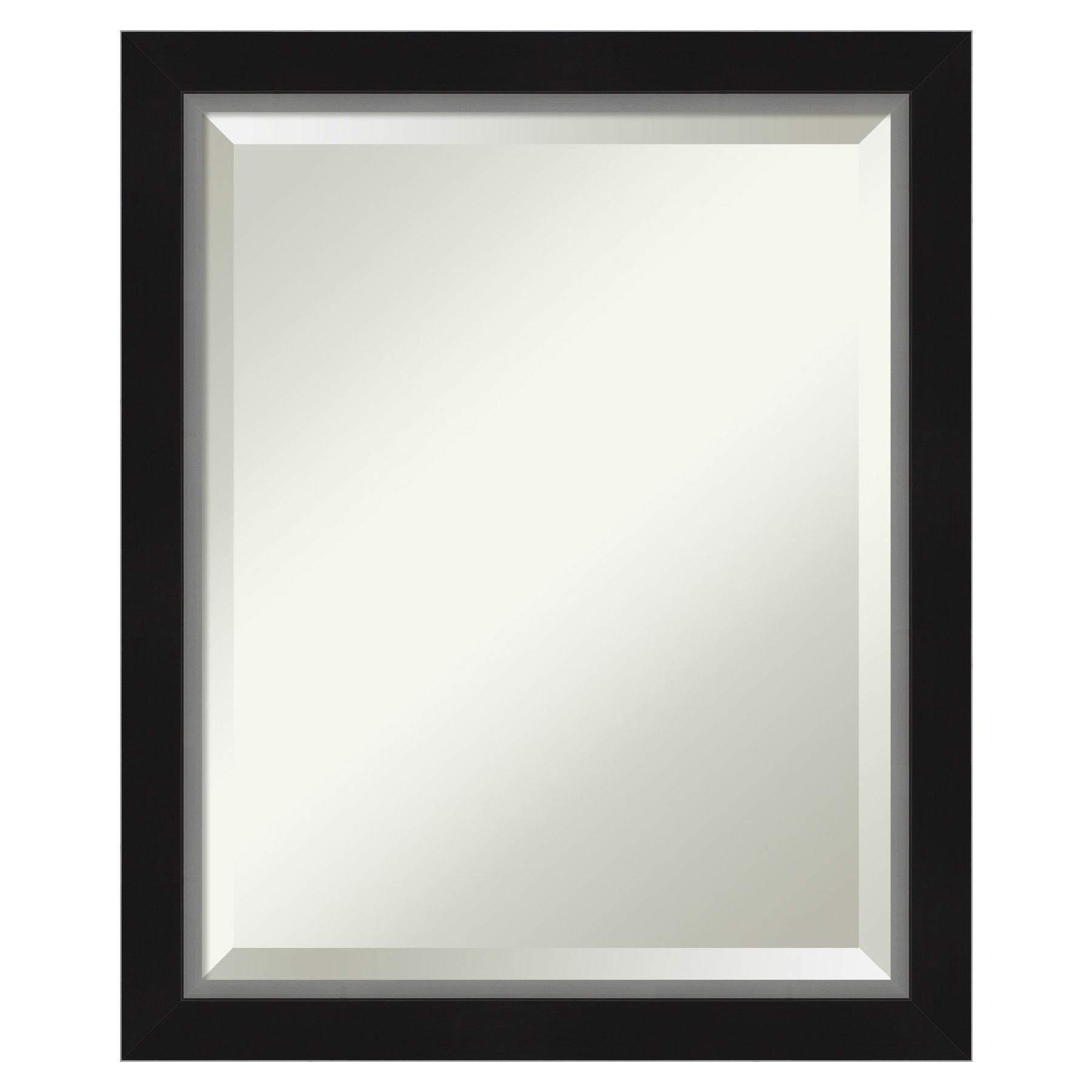 Amanti Art A17005479711 Eva Black Silver 19.25-Inches W x 23.25-Inches H Rectangle Eva Black Silver Narrow Framed Wall Mirror