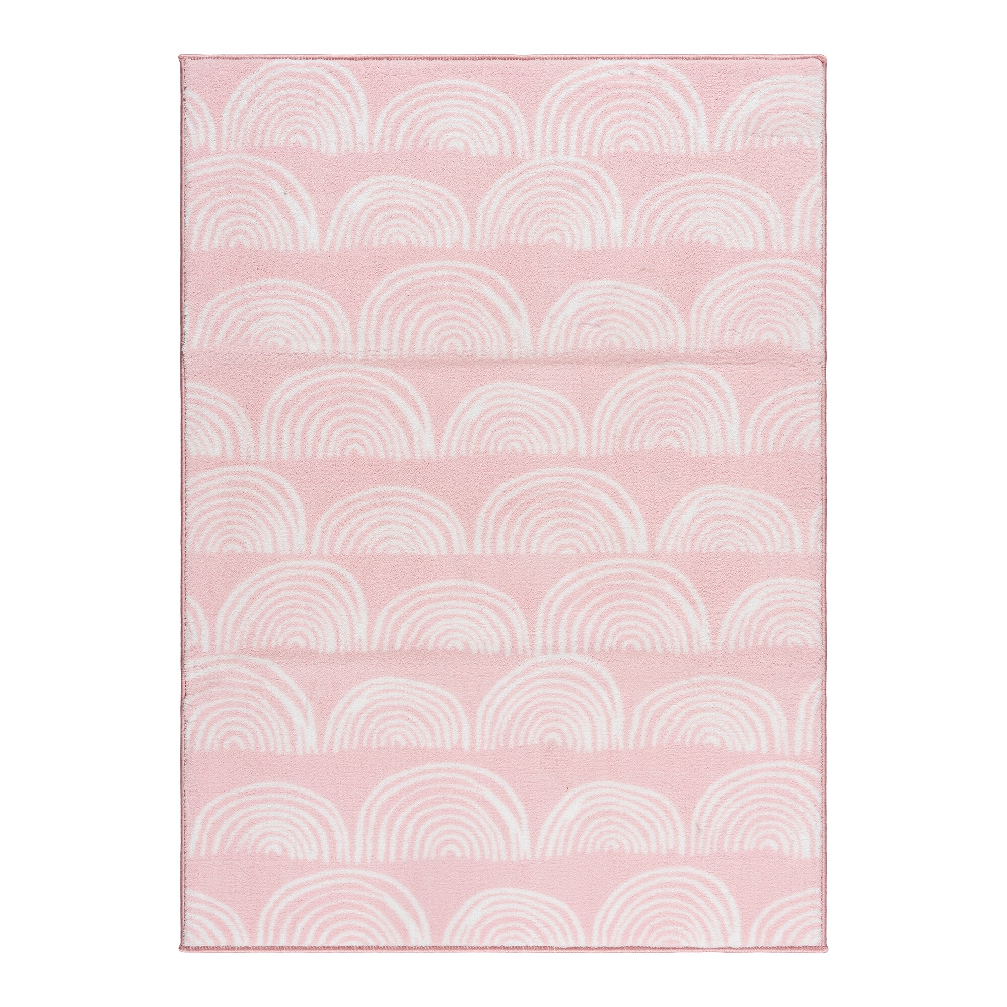 Tweenology 4 x 6 (ft) Loomed Polyester Pink Rectangular Indoor Geometric Mid-Century Modern Spot Clean Only Pet Friendly Area rug