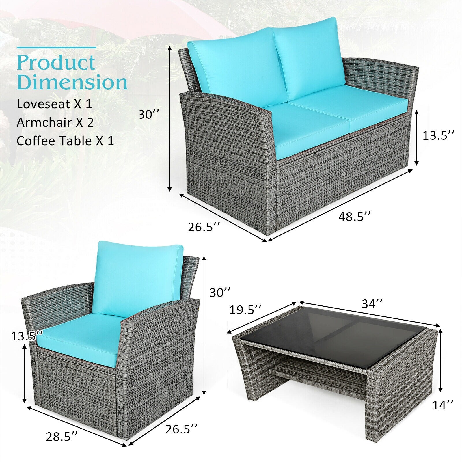 Slickblue D-CO-+UTA14876WH Patio-Conversation-Sets - View #6