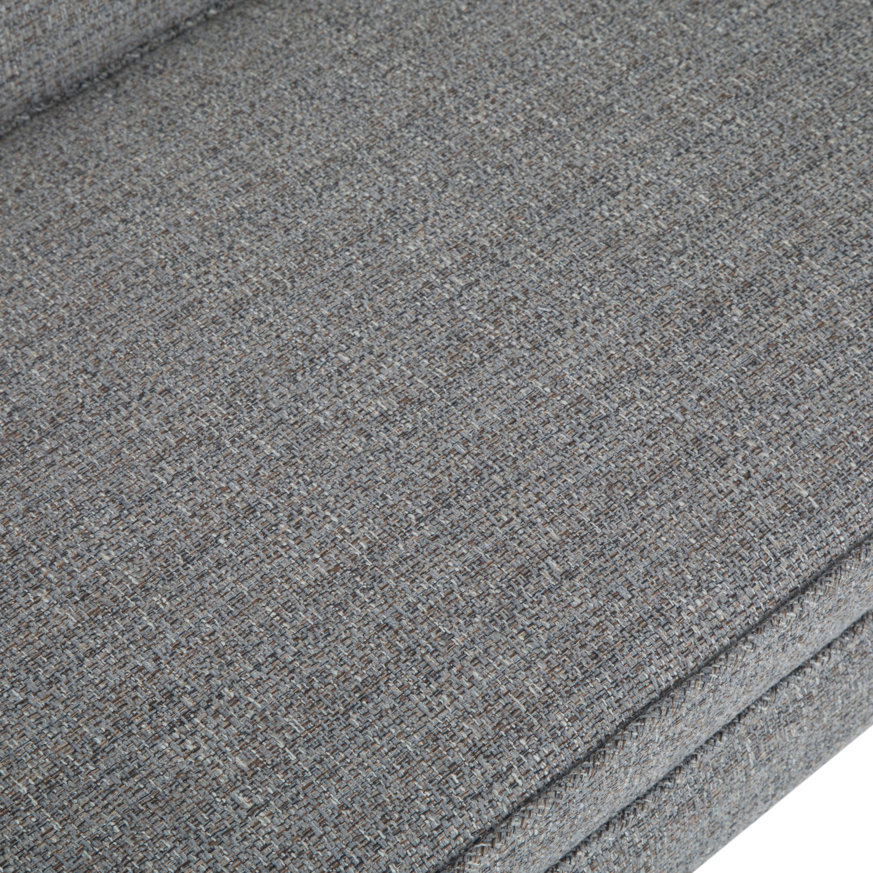 Pebble Grey Upholstered Bedroom Bench with Low Back and Swooped Arms