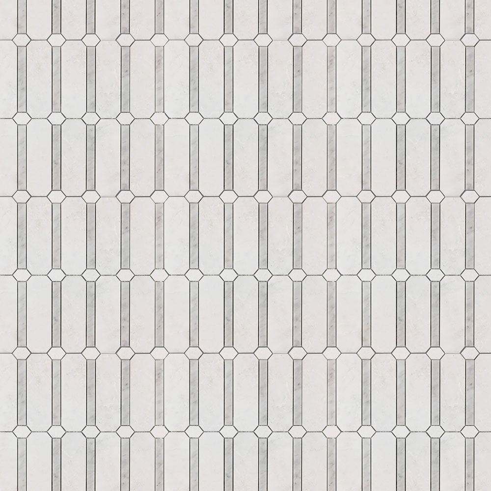 Elida Ceramica LW230131028 Savvy Light Geo 12-in x 12-in Polished Natural Stone Mosaic Floor and Wall Tile (9.76-sq. ft/ Carton)