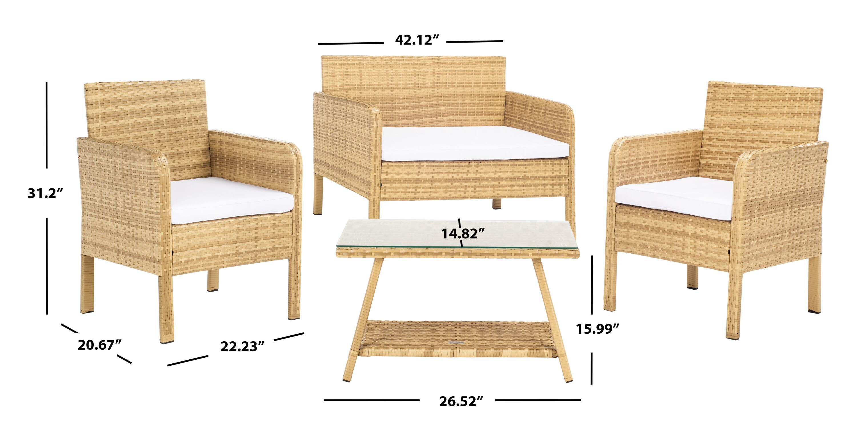 Safavieh PAT7505D Patio-Conversation-Sets - View #5