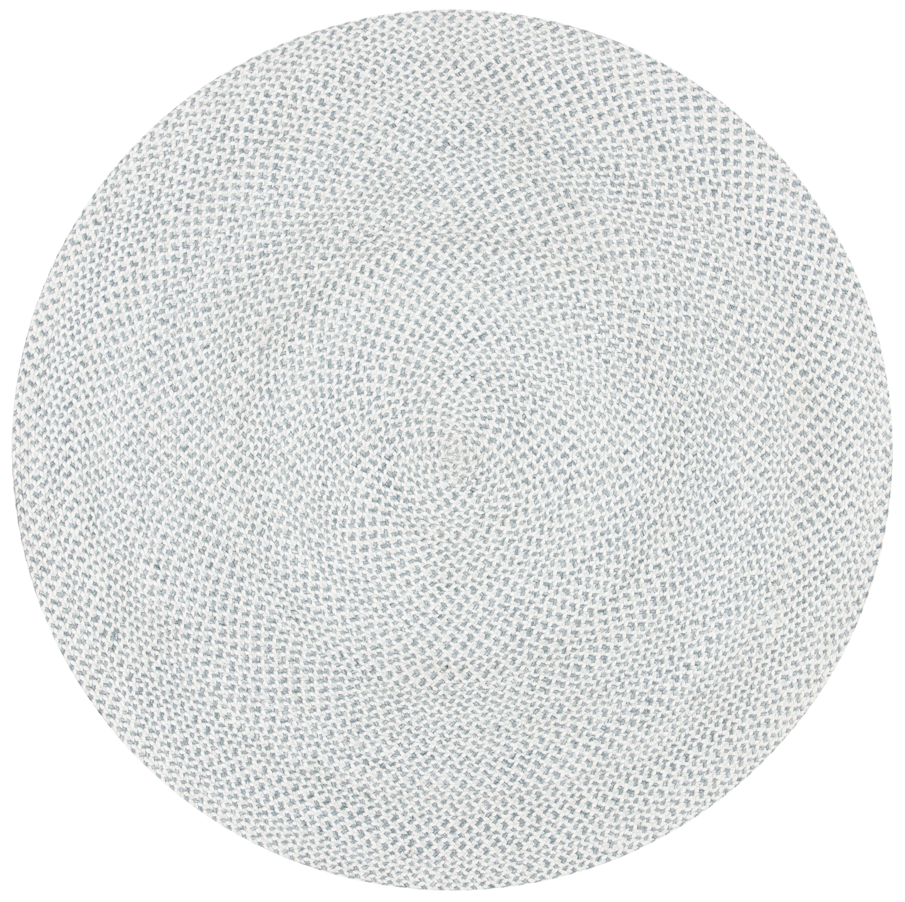 Safavieh BRD801G-6R Braided Odyle 6 x 6 (ft) Polyester Silver/Ivory Round Indoor Abstract Bohemian/Eclectic Area rug