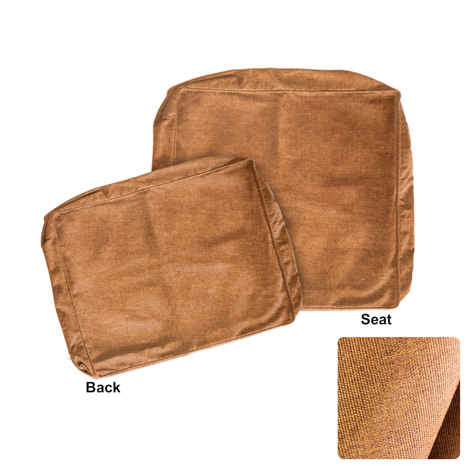 Artplan CS07 Outdoor Deep Seat Slipcovers Set of 2 (24x24x6) 18x24 Olefin Square Outdoor Cushion Cover for Patio Funiture Signal Orange