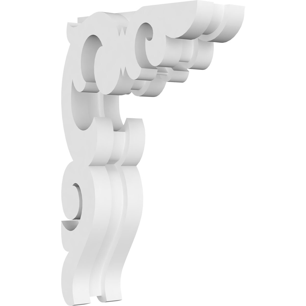 Ekena Millwork CORP01X05X08KD 1.875-in x 5-in x 8-in Kendall Unfinished White PVC Paintable Corbel