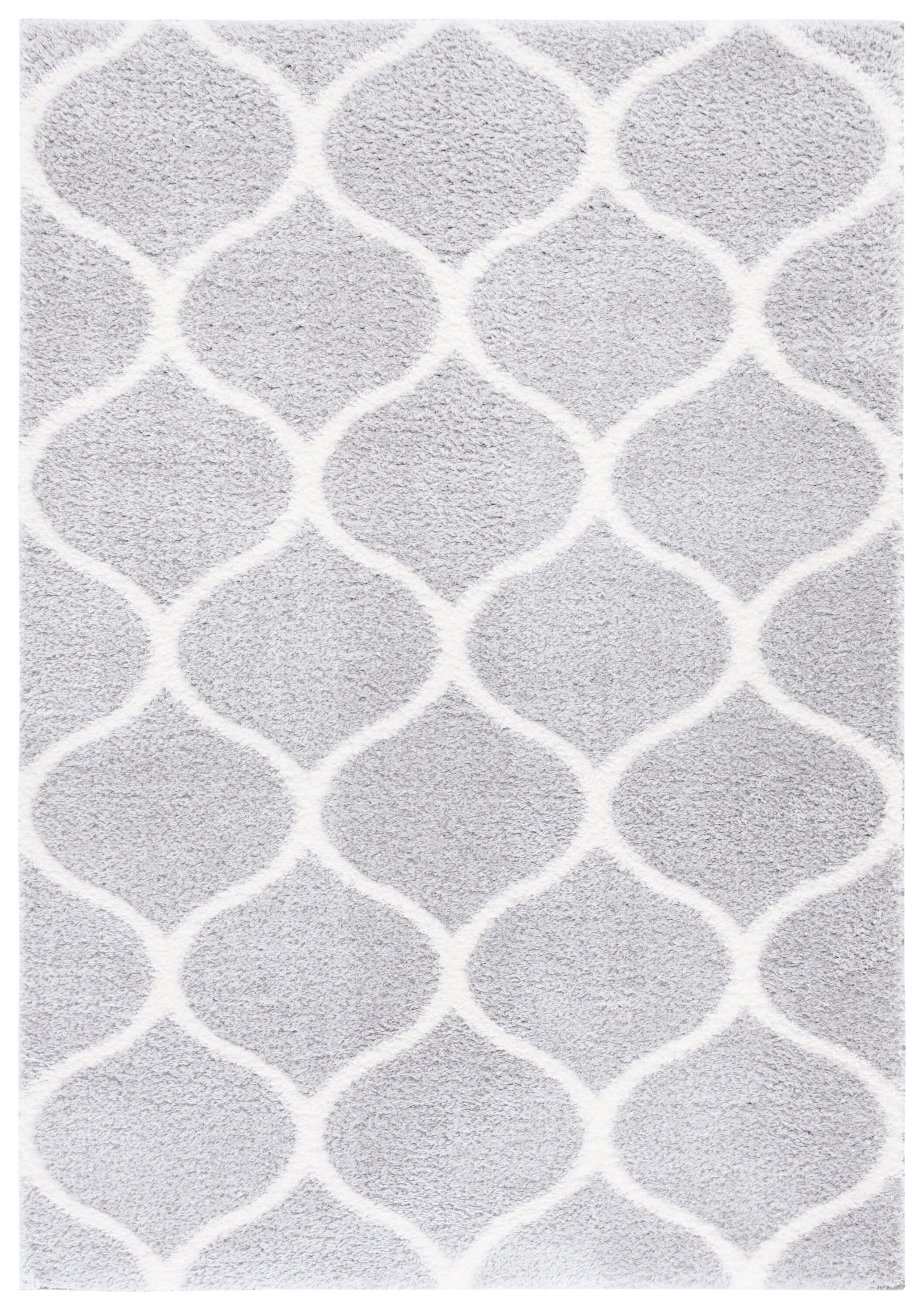 Safavieh THO677F-9 9 x 12 (ft) Loomed Polypropylene Light Gray/White Rectangular Indoor Trellis Mid-Century Modern Area rug