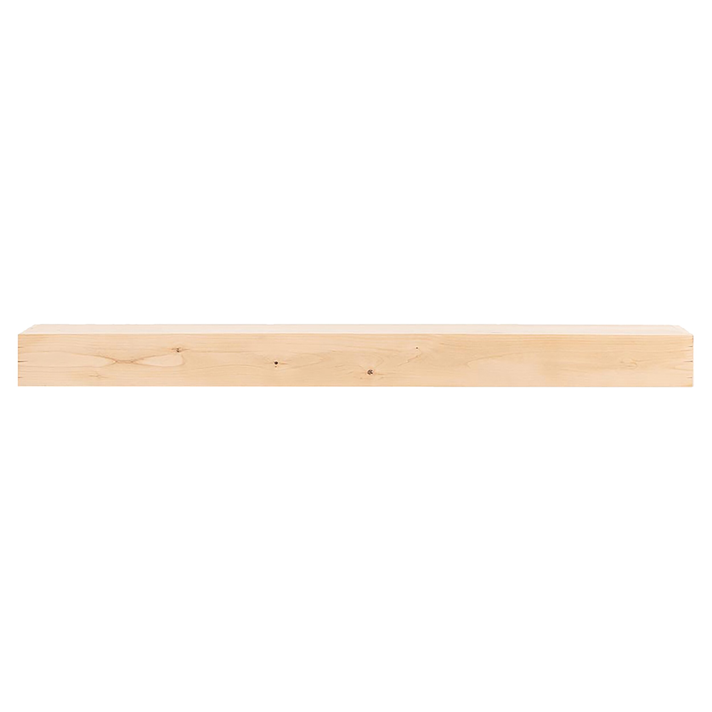 Mantels Direct WALLACE-48-UN 48-in W x 5-in H x 8-in D Unfinished Alder Hollow Modern Fireplace Mantel
